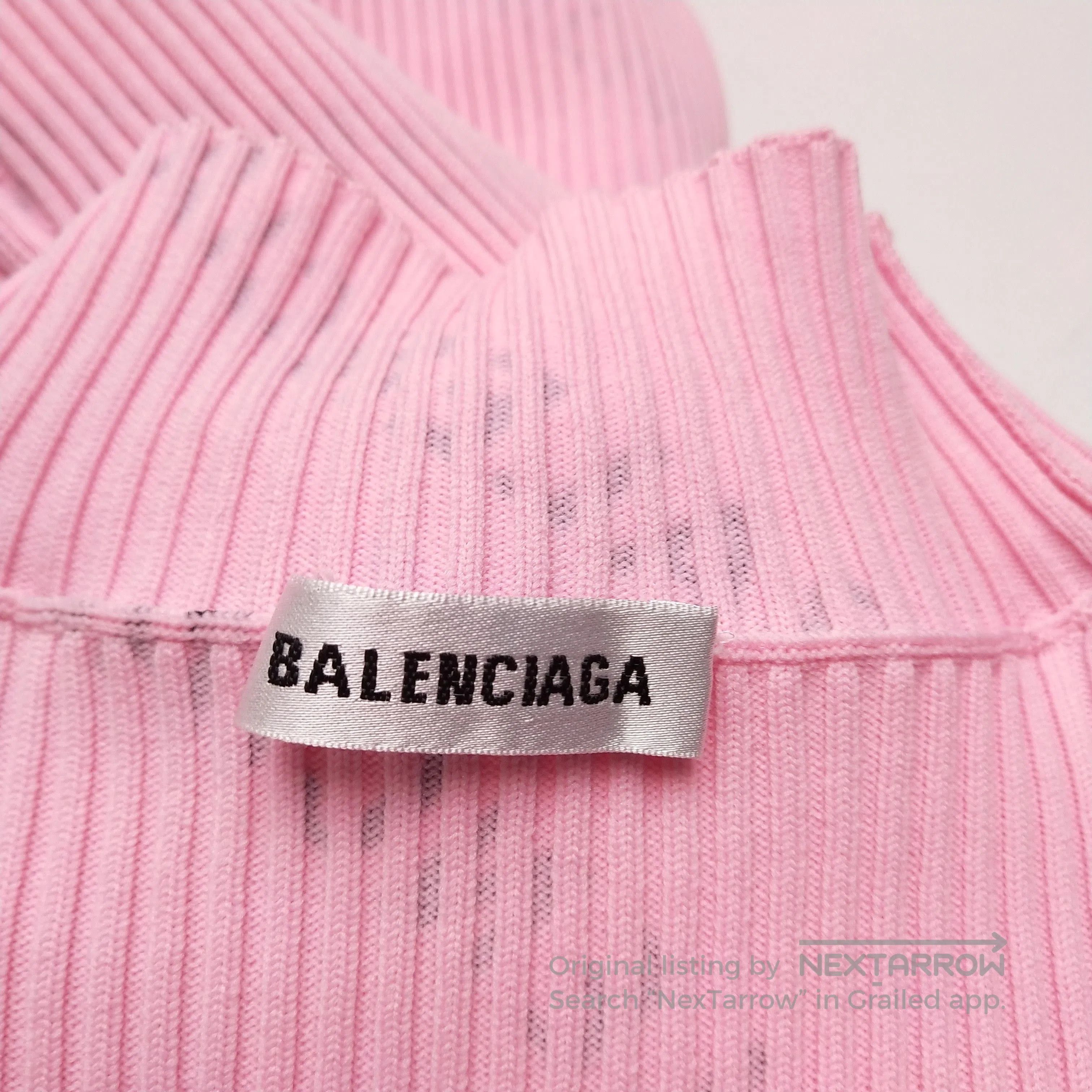 Balenciaga Balenciaga XS Pink Logo Print Crewneck Dress. Size XS / US 0-2 / IT 36-38 - 5 Thumbnail