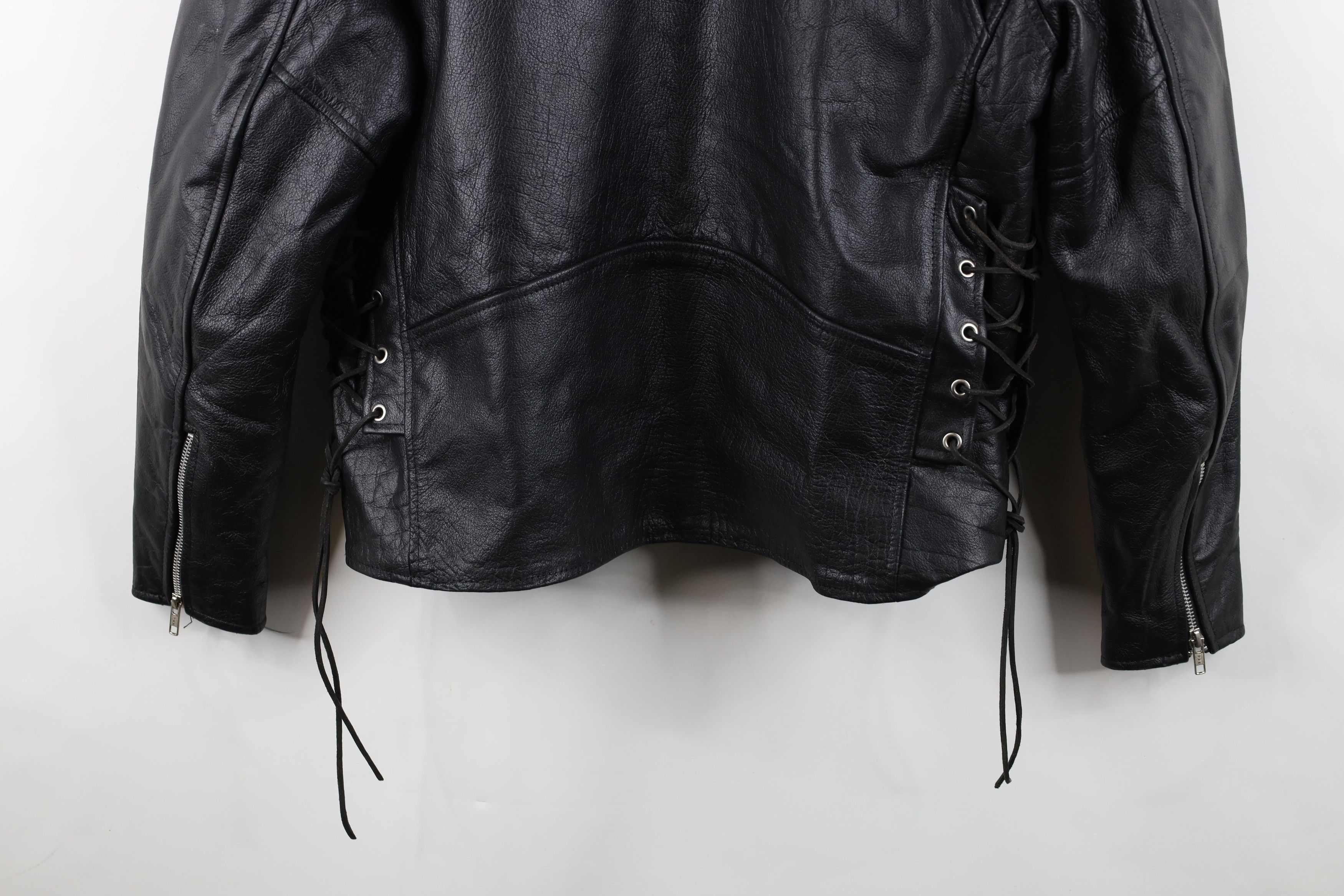Vintage Vintage Lined Braided Leather Motorcycle Jacket Black Size US L / EU 52-54 / 3 - 16 Thumbnail