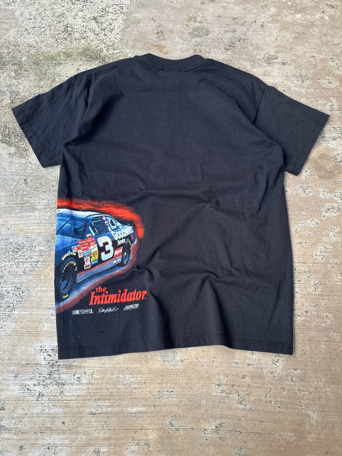 NASCAR × Vintage Vintage 90s Black Dale Earnhardt Wrap Around NASCAR T-Shirt Size US M / EU 48-50 / 2 - 4 Thumbnail