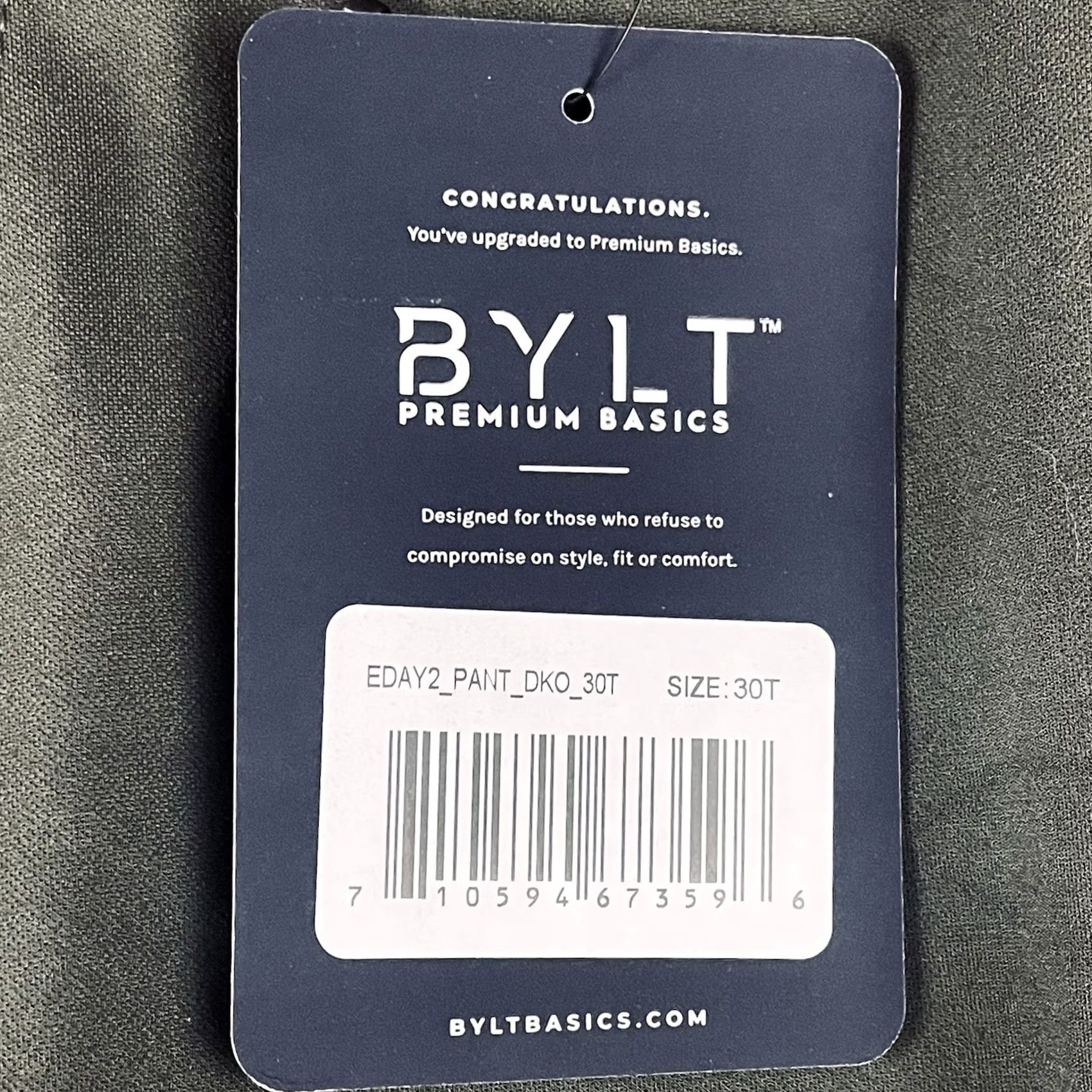 Vintage BYLT Everyday Pant 2.0 Slim Fit Pants Mens 30 Tall Green NWT Chino Plain Front Flat Front Pockets 31in Inseam Size US 30 / EU 46 - 4 Thumbnail