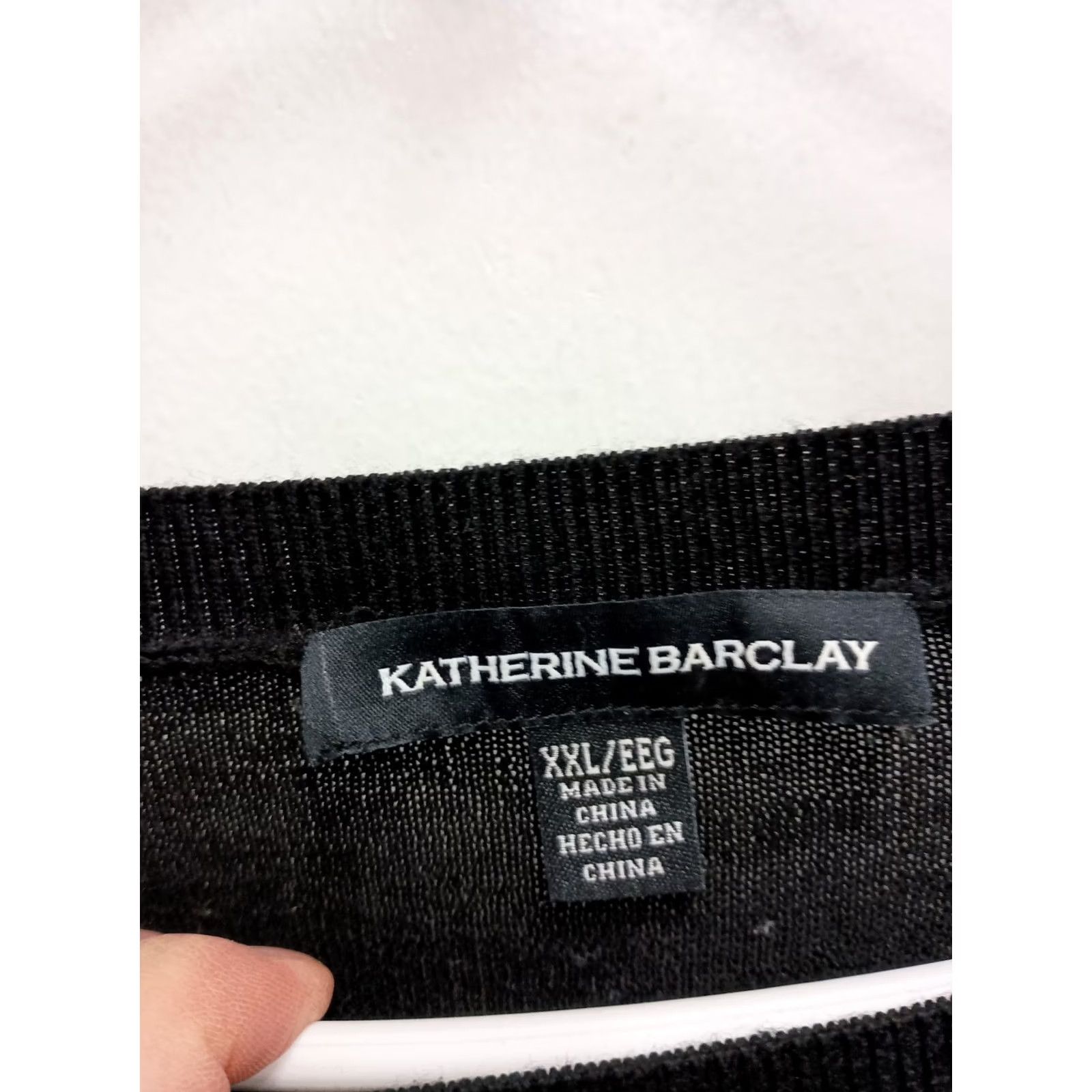 Vintage Katherine Barclay Womens Sweater Black Wool Capsule Quite Luxury Minimalist 2XL Knit Pullover Long Sleeve Baggy? Size XXL / US 16-18 / IT 52-54 - 3 Thumbnail