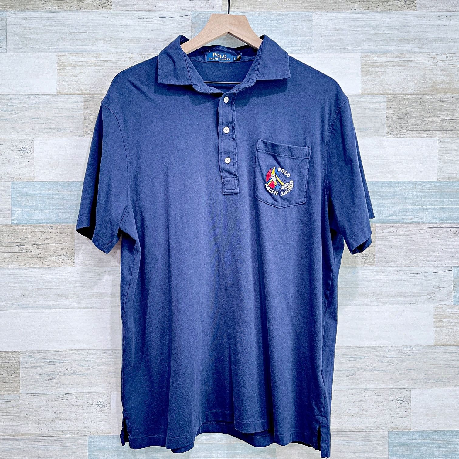 Polo Ralph Lauren POLO Ralph Lauren Sailboat Logo Pocket Polo Shirt Mens Large Size US L / EU 52-54 / 3 - 1 Thumbnail
