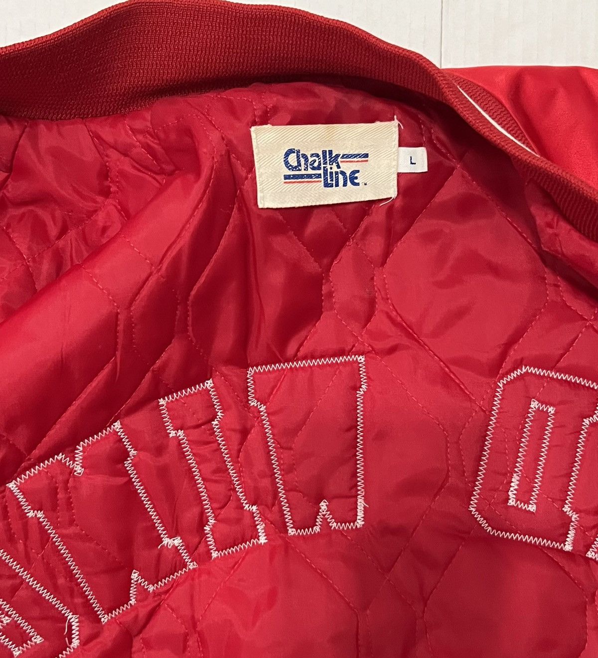 Chalk Line Vintage 90s Detroit Red Wings Chalk Line Jacket L Spellout Size US L / EU 52-54 / 3 - 4 Thumbnail