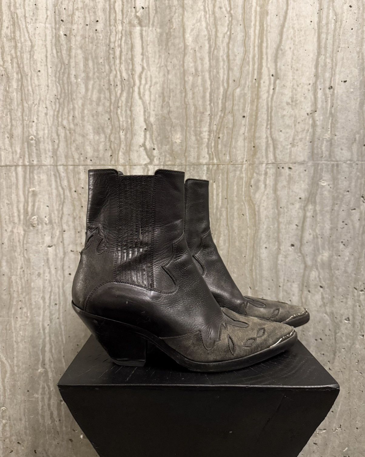 Enfants Riches Deprimes Enfants Riches Deprimes Rose Tip Midnight Cowboy Boots Black Size US 8 / EU 41 - 2 Thumbnail