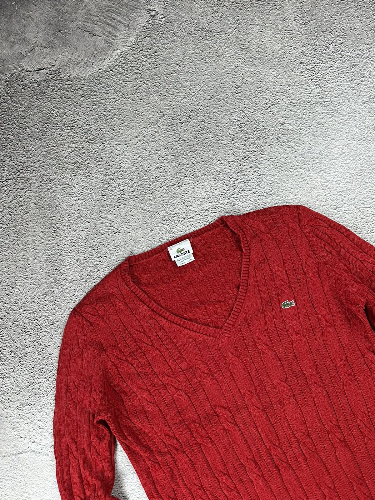 Lacoste Vintage Lacoste Knitwear V-Neck Striped Sweater Old Money Size M / US 6-8 / IT 42-44 - 5 Thumbnail