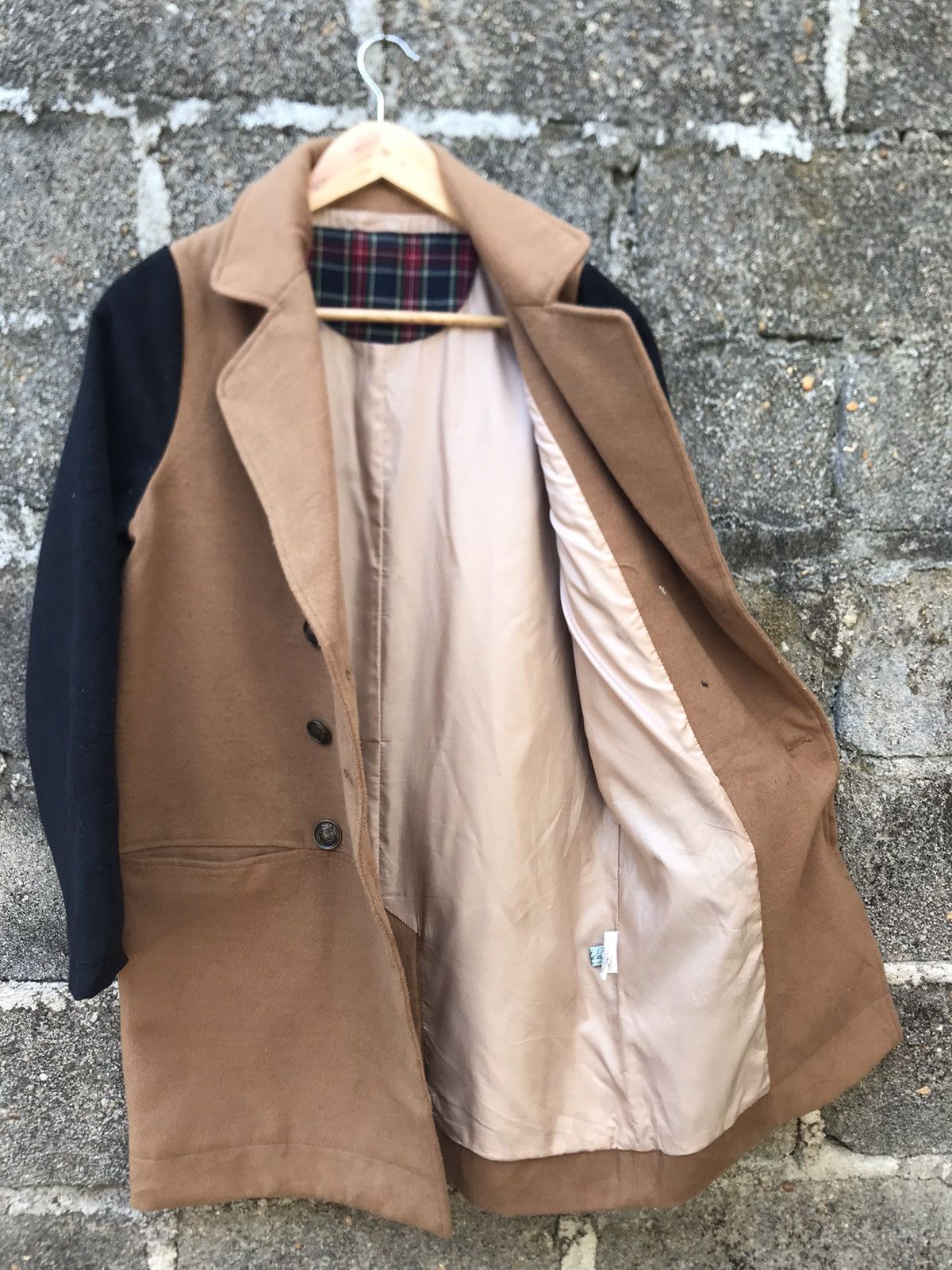 Japanese Brand Long Coat Double Breasted Two Tone Colour Size M / US 6-8 / IT 42-44 - 6 Thumbnail