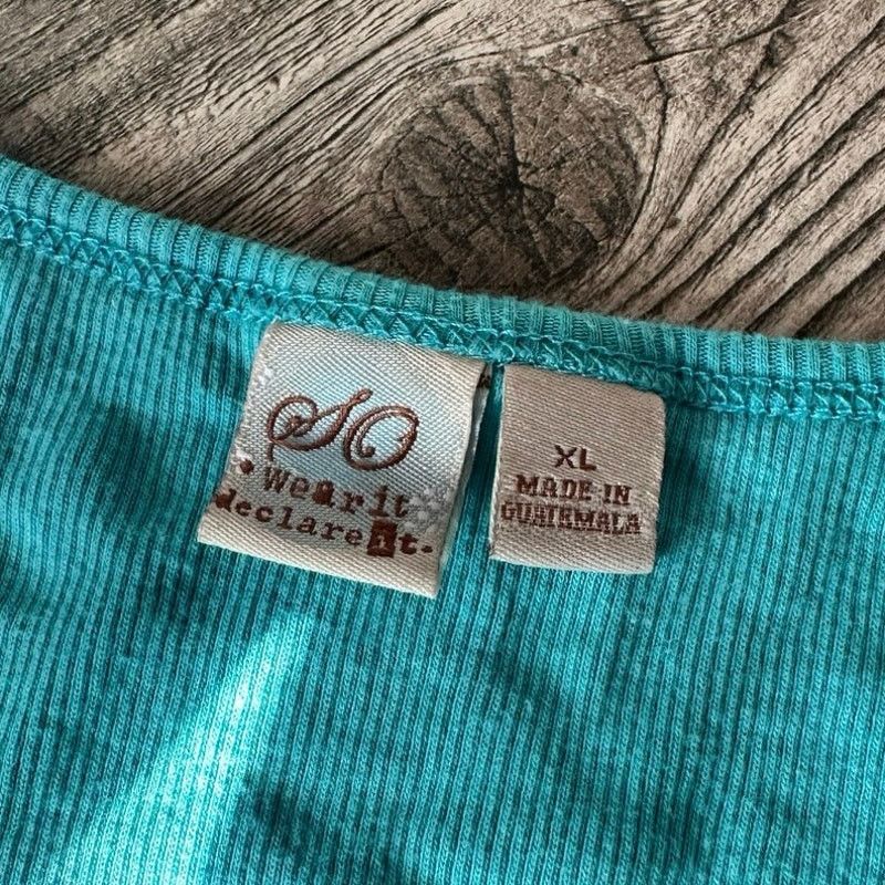 Other SO teal blue ribbed diamonds graphic tank top Size XL / US 12-14 / IT 48-50 - 3 Thumbnail