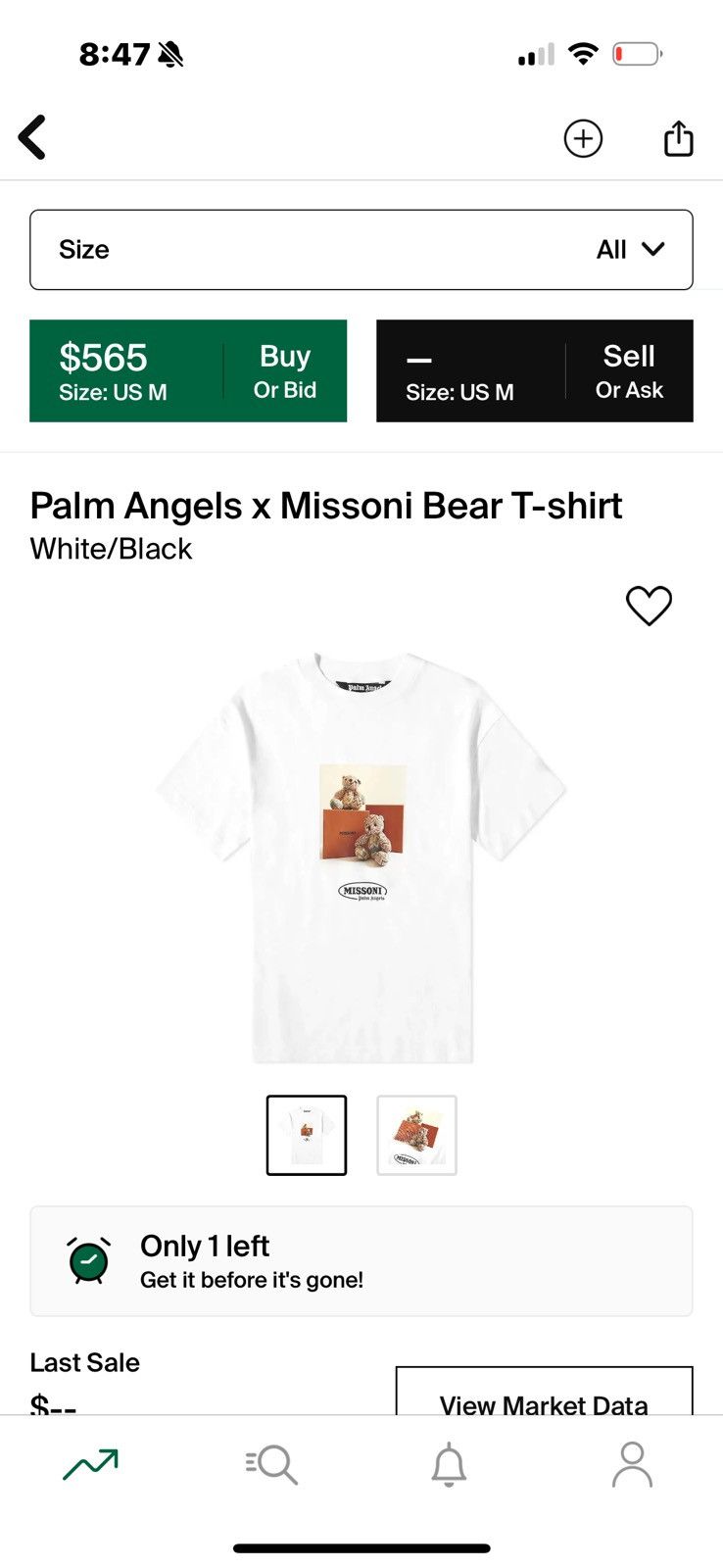 Missoni × Palm Angels Palm Angles x Missoni teddy bear tee *RARE Size US L / EU 52-54 / 3 - 8 Thumbnail