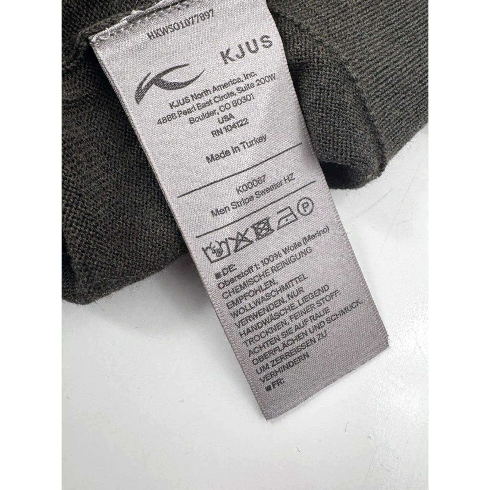 KJUS KJUS Sweater Striped Pullover Wool Merino Mens XL Green / White / Gray 54 A9 MSRP 99 - FLAW Size US XL / EU 56 / 4 - 6 Thumbnail
