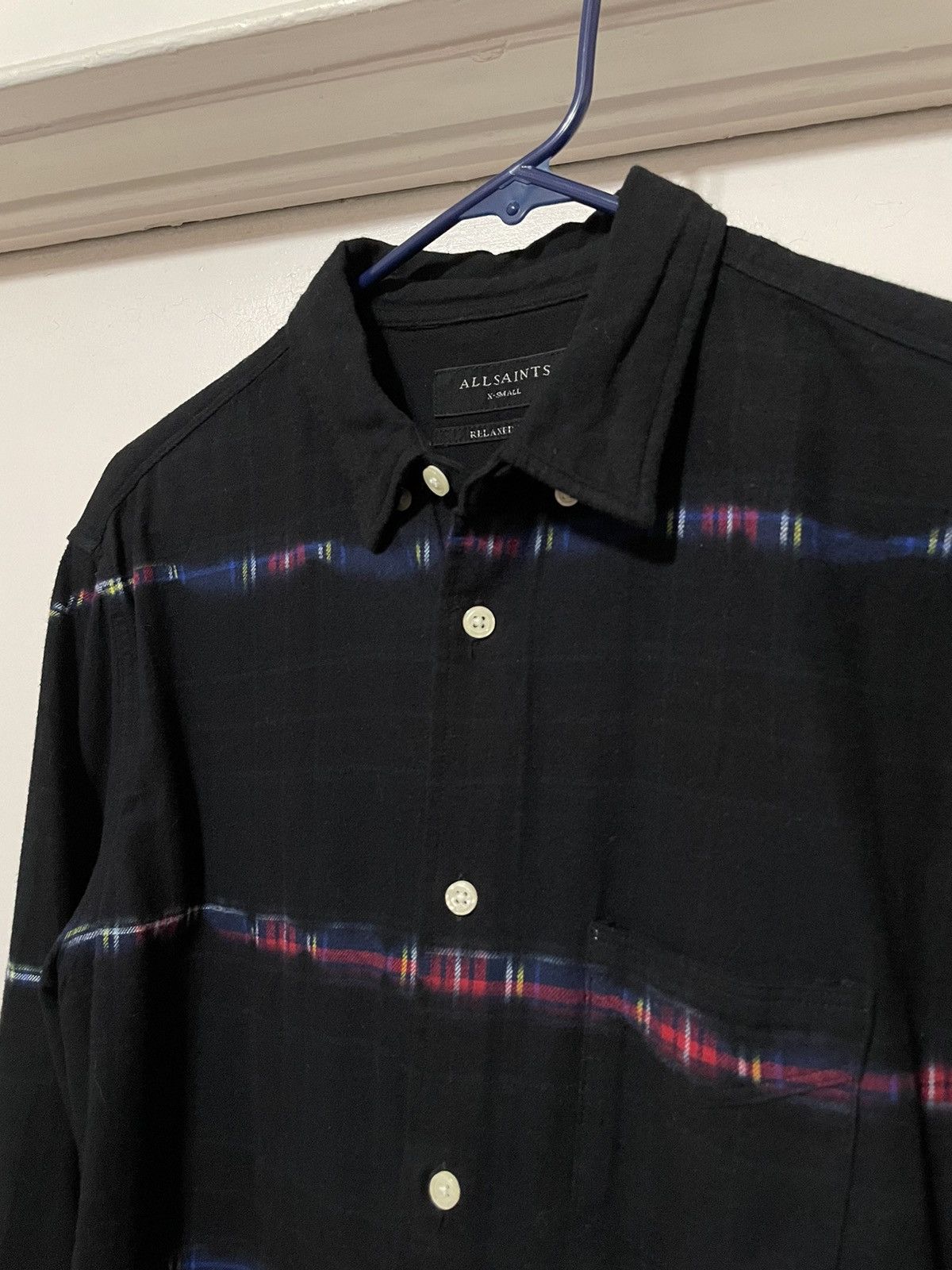 Allsaints Allsaints Claverack LS Shirt Flannel Tie Dye Black Size XS Size US XS / EU 42 / 0 - 4 Thumbnail