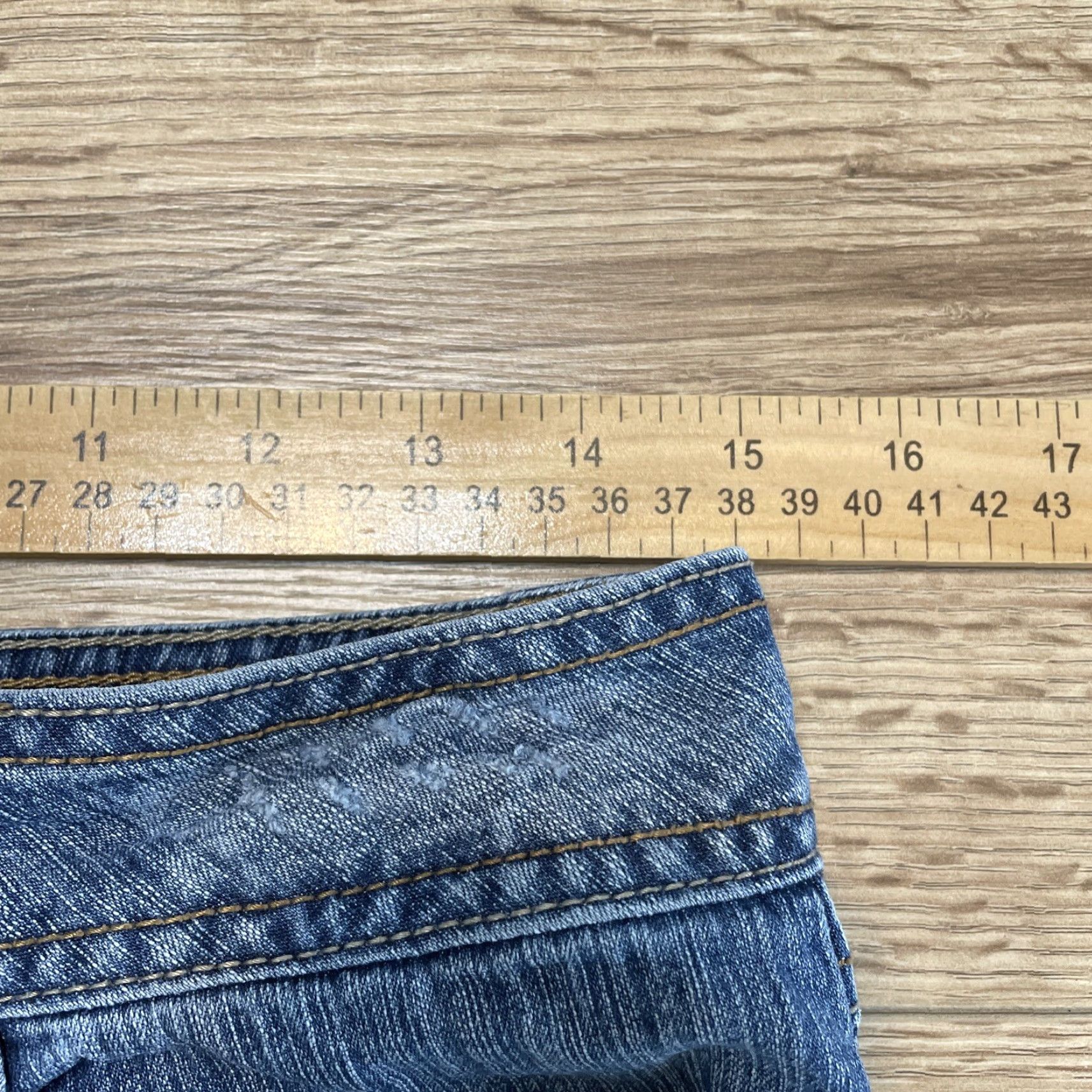 Vintage VINTAGE Rewind Denim Flare Skirt Juniors Size 7 Blue Midi with Pockets Womens Size 28" / US 6 / IT 42 - 4 Thumbnail