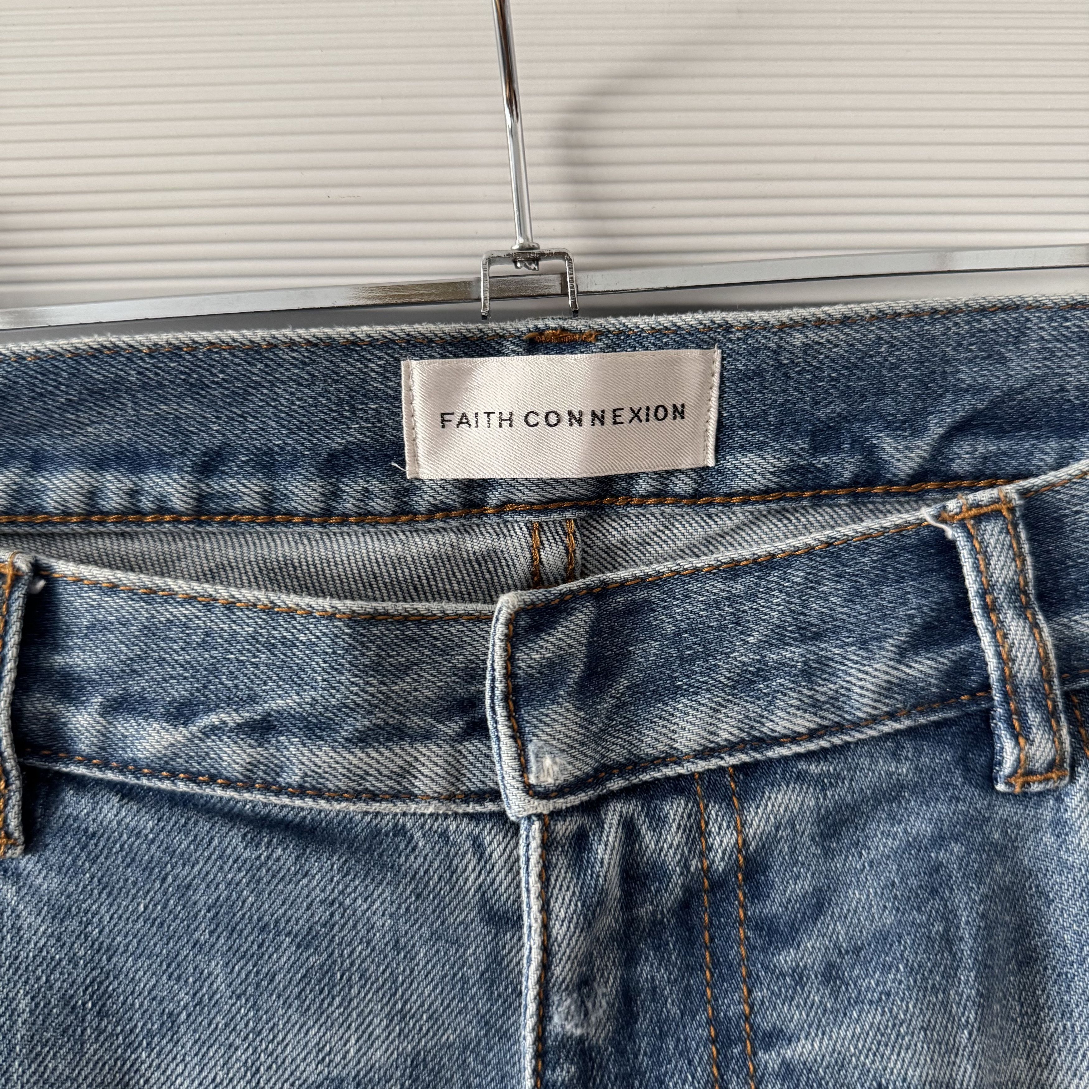 Faith Connexion Faith Connexion Light Blue Slim Fit Denim Jeans Distressed Size US 33 - 9 Thumbnail