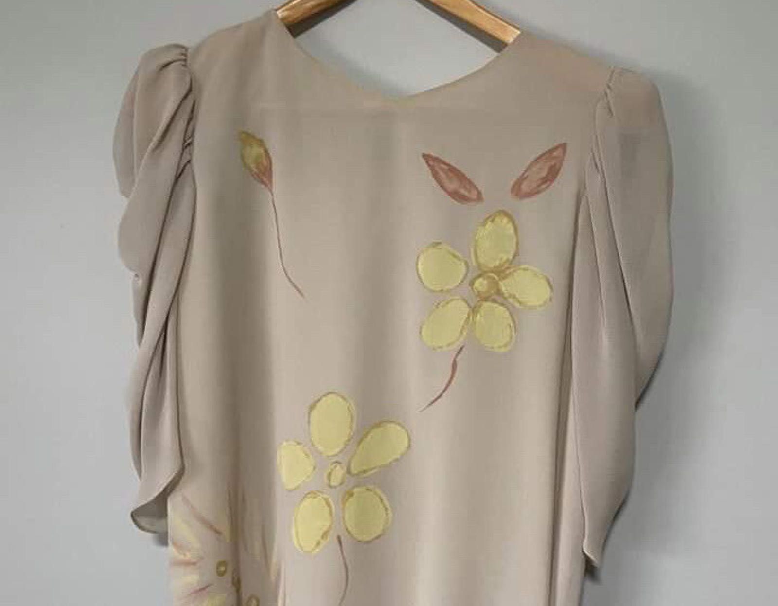 Other Vintage 80’s Dress Floral 1980’s Drop Waist - Size AU/UK 16 Size XL / US 12-14 / IT 48-50 - 2 Thumbnail