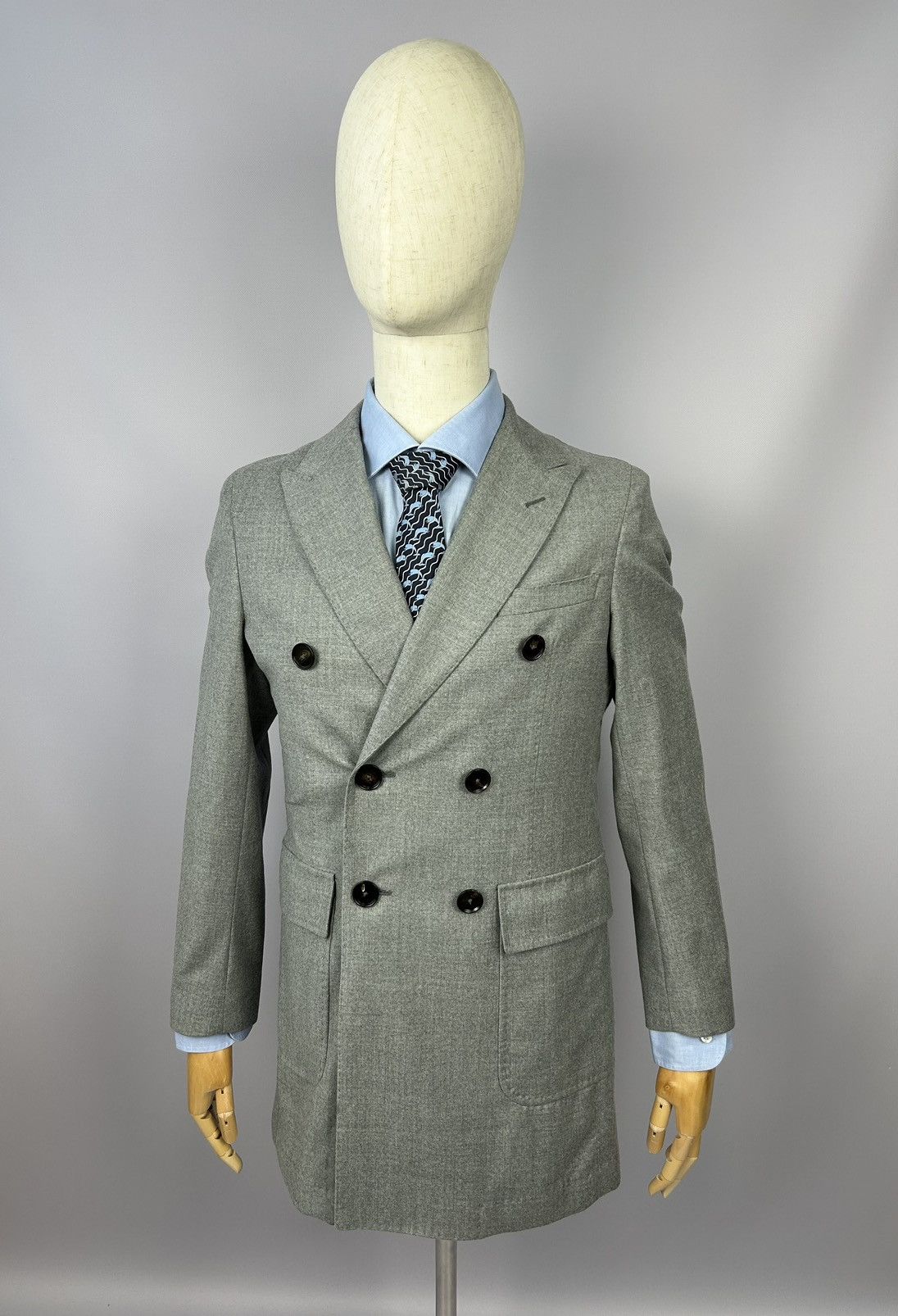Designer × Paoloni Paoloni Quarantotto Double Breasted Wool Unlined Blazer EU46 Size 36R - 2 Thumbnail