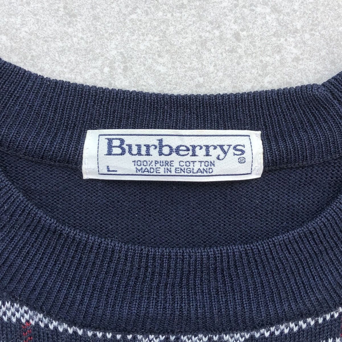 Burberry Vintage 90s Burberrys Novacheck Big Logo Cotton Knitwear Size US L / EU 52-54 / 3 - 8 Thumbnail