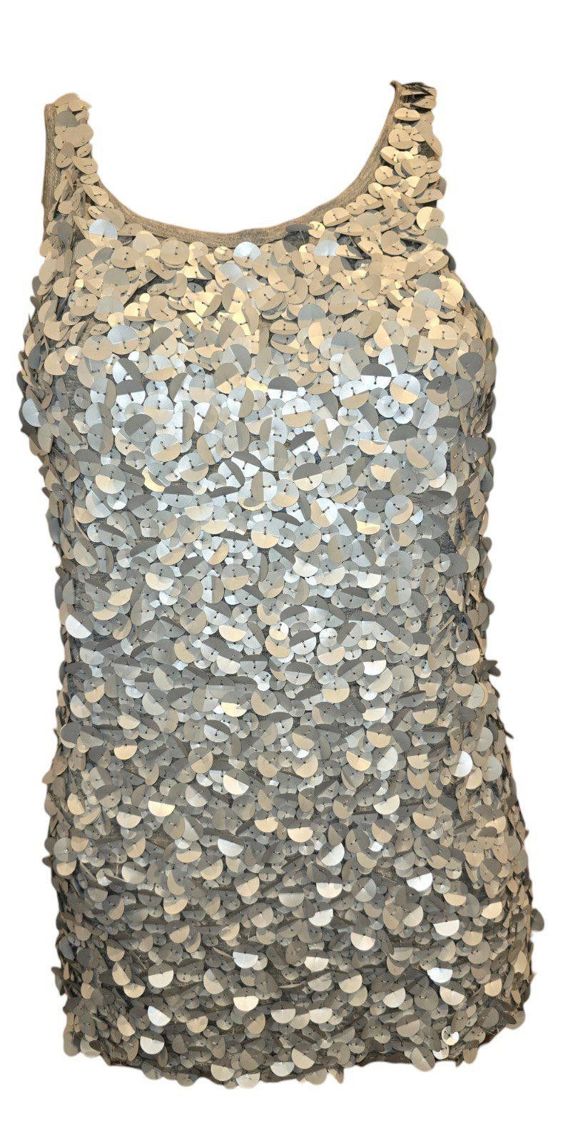 Designer Michael Kors Sparkling Silver Sequin - Stunning Party Wear Size S / US 4 / IT 40 - 1 Thumbnail