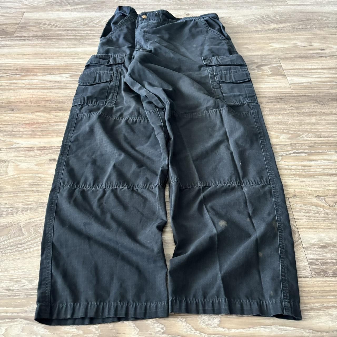 Vintage Crazy Vintage Y2K/2000s Baggy Black Workwear Streetwear Skater Cargo Pants! 42x30 Size US 42 / EU 58 - 3 Thumbnail