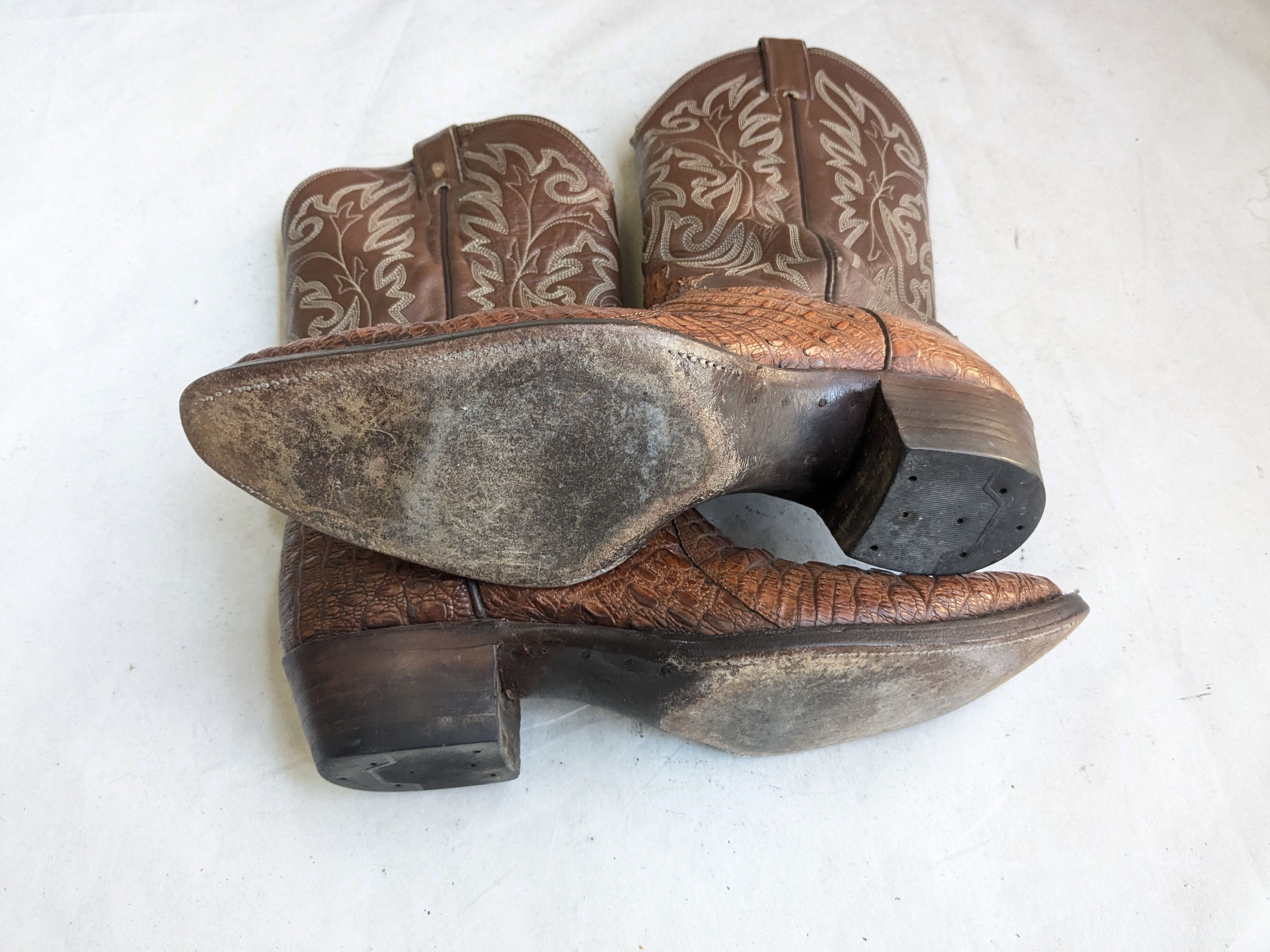 Justin Boots Justin Cowboy Boots Brown 12 B Hornback Lizard Leather Size US 12 / EU 45 - 15 Thumbnail