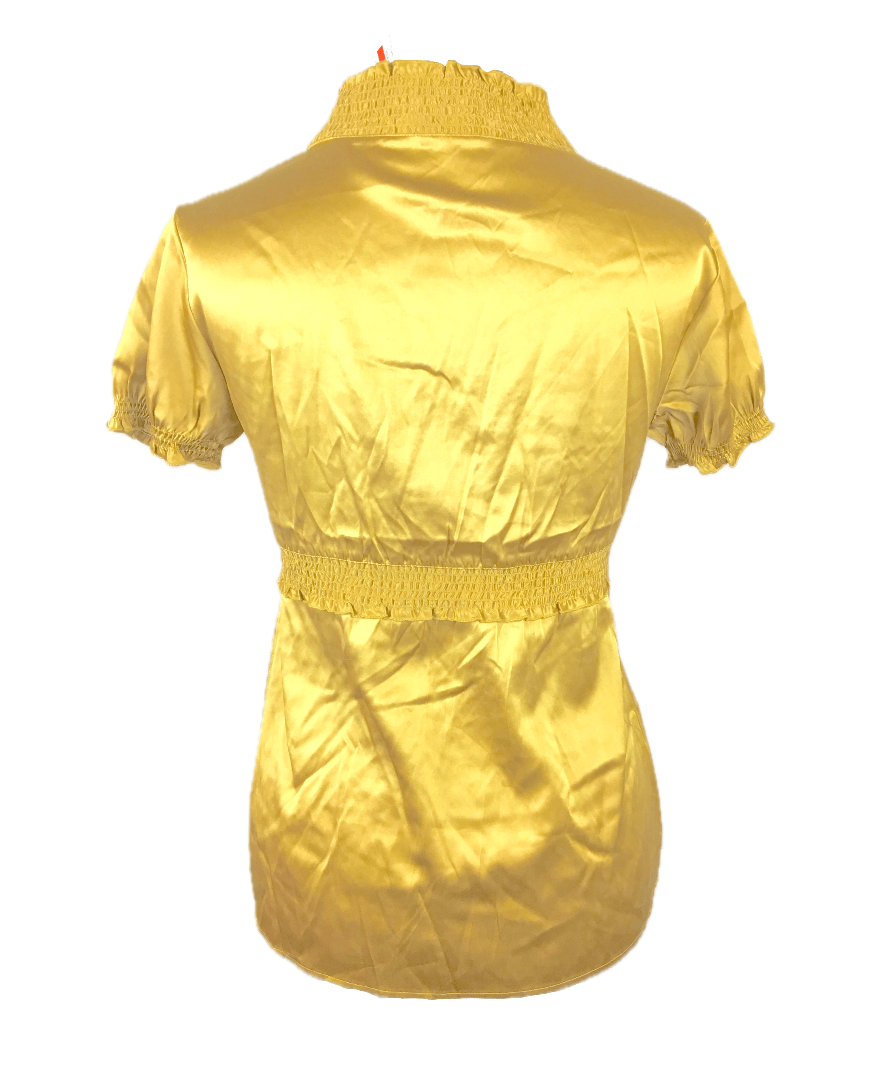 Bcbgmaxazria NEW BCBGMAXAZRIA Gold Satin Blouse Size XS / US 0-2 / IT 36-38 - 4 Thumbnail