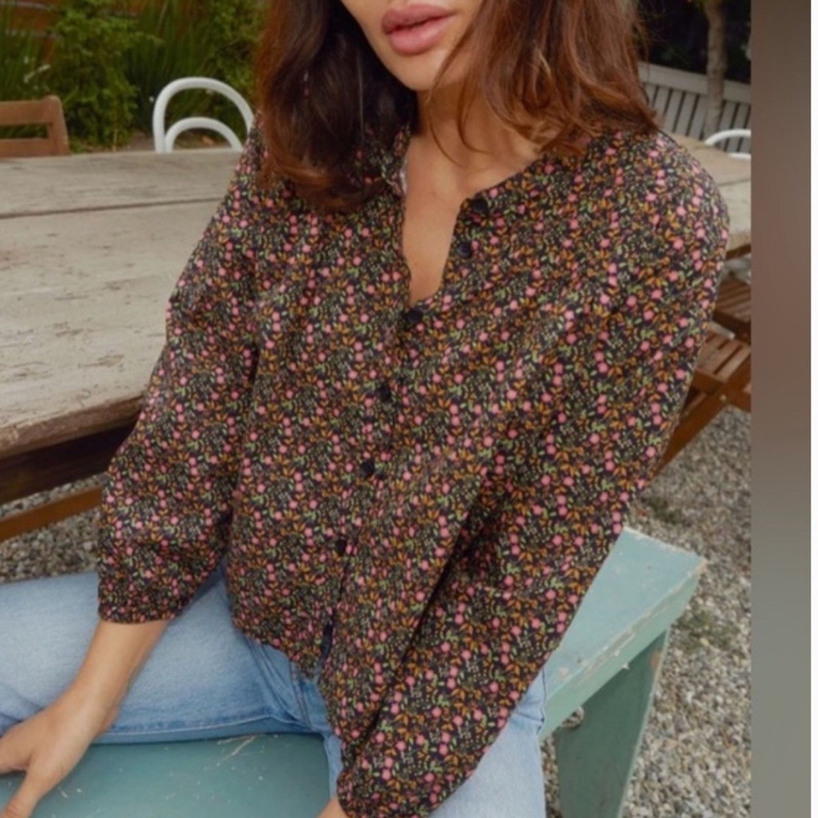 Nation LTD Nation LTD Paisley Pintuck Crop Button Front Blouse Shirt Size S / US 4 / IT 40 - 1 Thumbnail