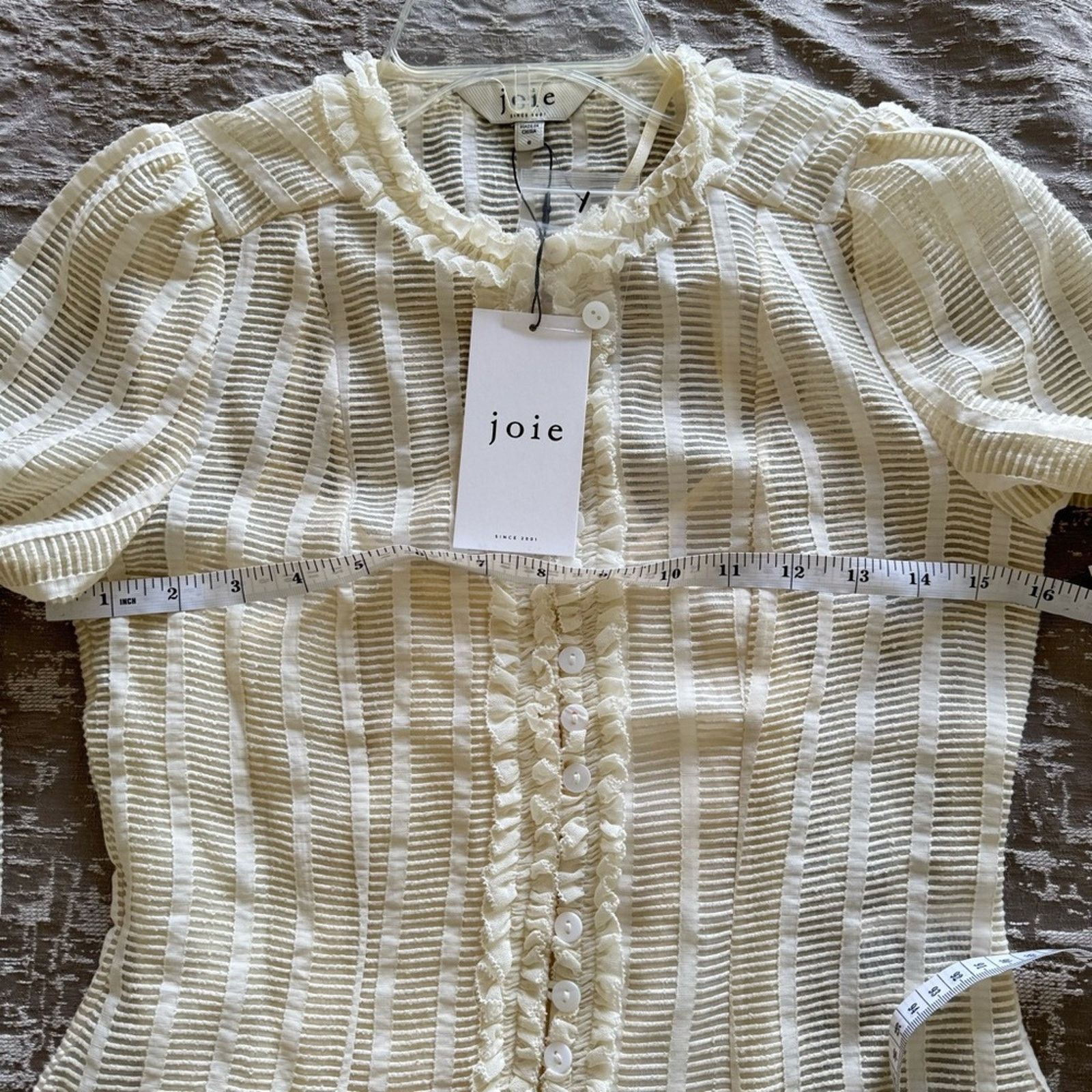 Joie NWT! Joie Jayden Cream Women's Top, Size 0 Size XS / US 0-2 / IT 36-38 - 12 Thumbnail