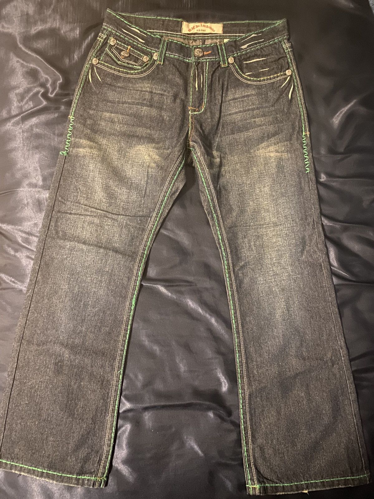 Coogi GREEN STITCHED COOGI INSPIRED JEANS Size US 34 / EU 50 - 2 Thumbnail
