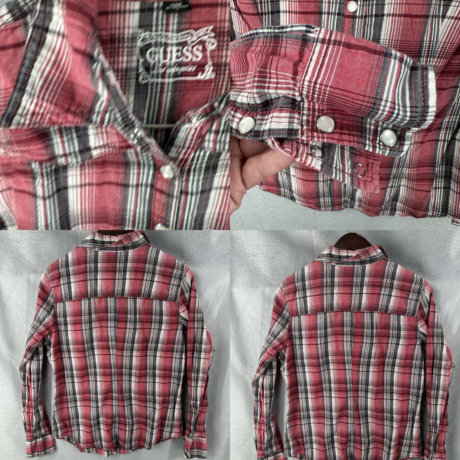 Guess VINTAGE Guess Western Shirt Womens L Red Plaid Long Sleeve Cowgirl 90s Country Button-Up Size L / US 10 / IT 46 - 8 Thumbnail