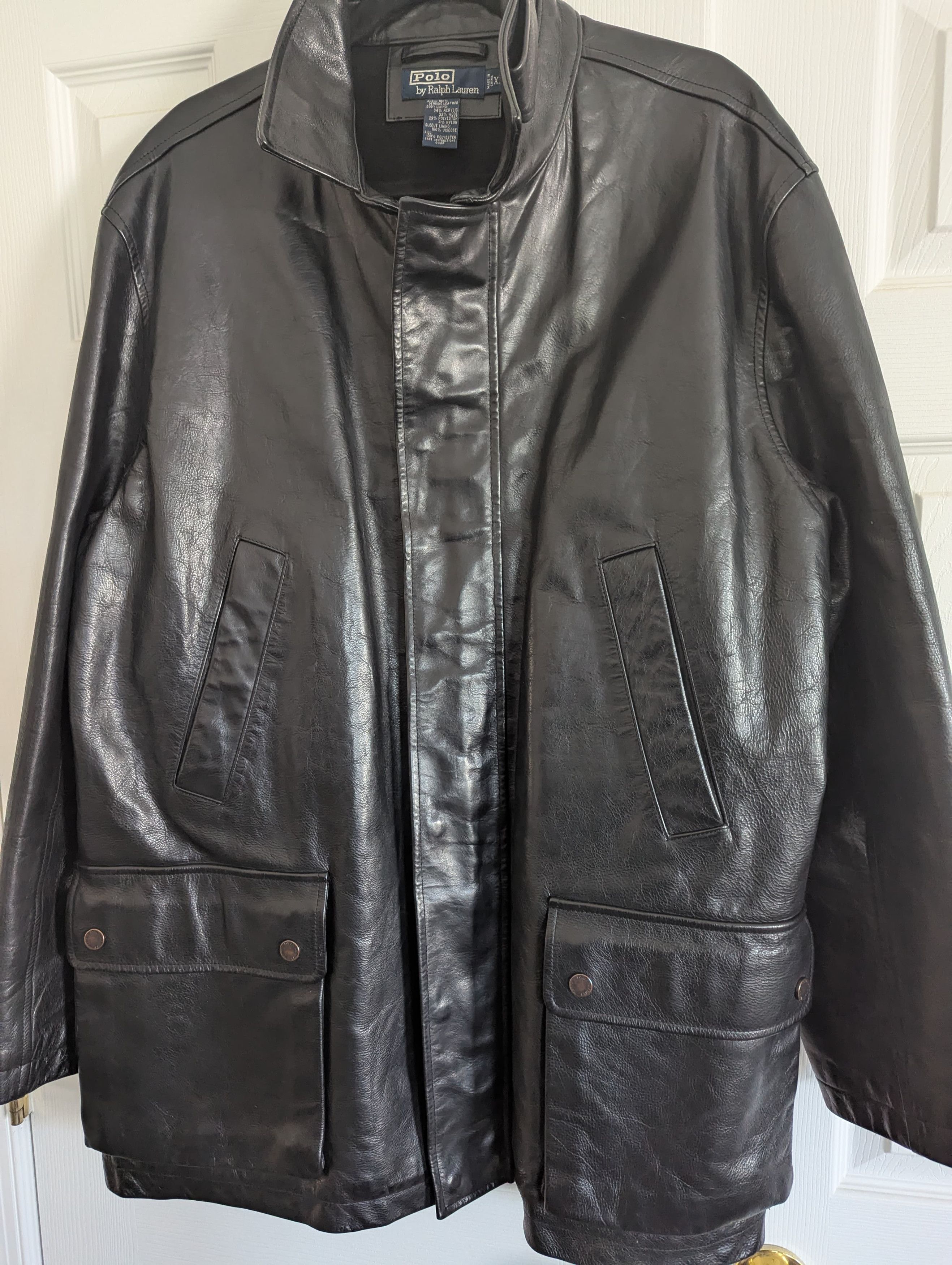 Polo Ralph Lauren Vintage Heavy Leather Coat Size US XL / EU 56 / 4 - 2 Thumbnail