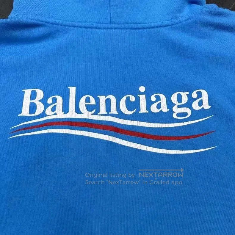 Balenciaga Balenciaga Distressed Blue Hoodie 23SS. Size US XS / EU 42 / 0 - 3 Thumbnail