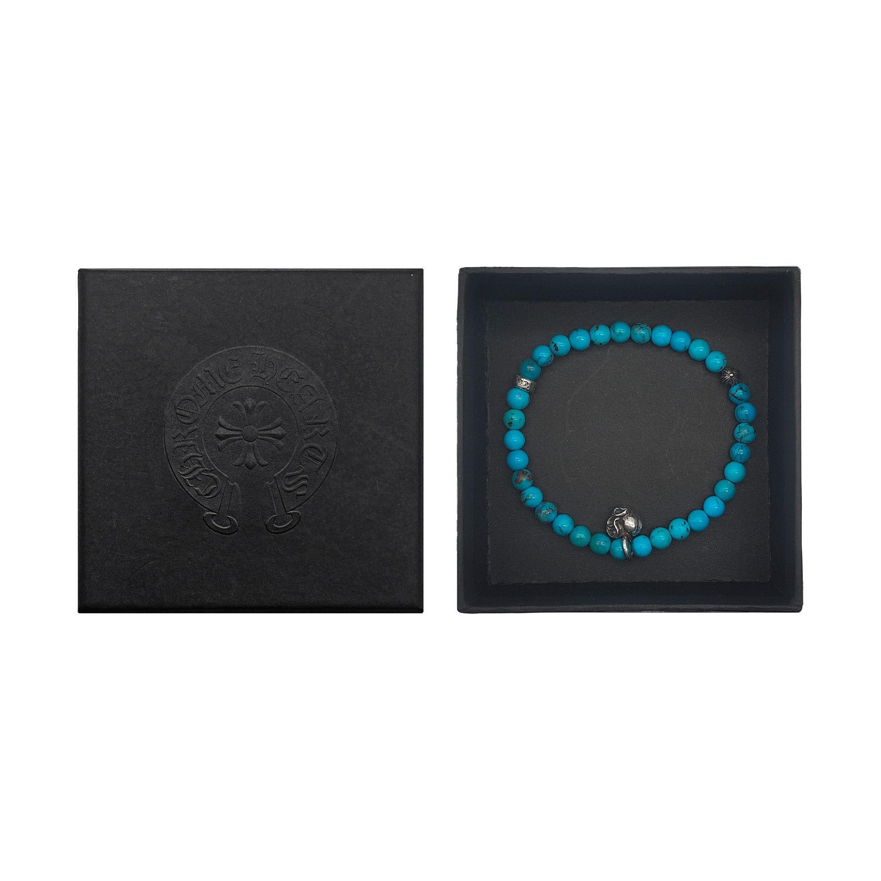 Chrome Hearts Chrome Hearts 6mm Turquoise 3 Silver Beaded Bracelet Size ONE SIZE - 4 Thumbnail