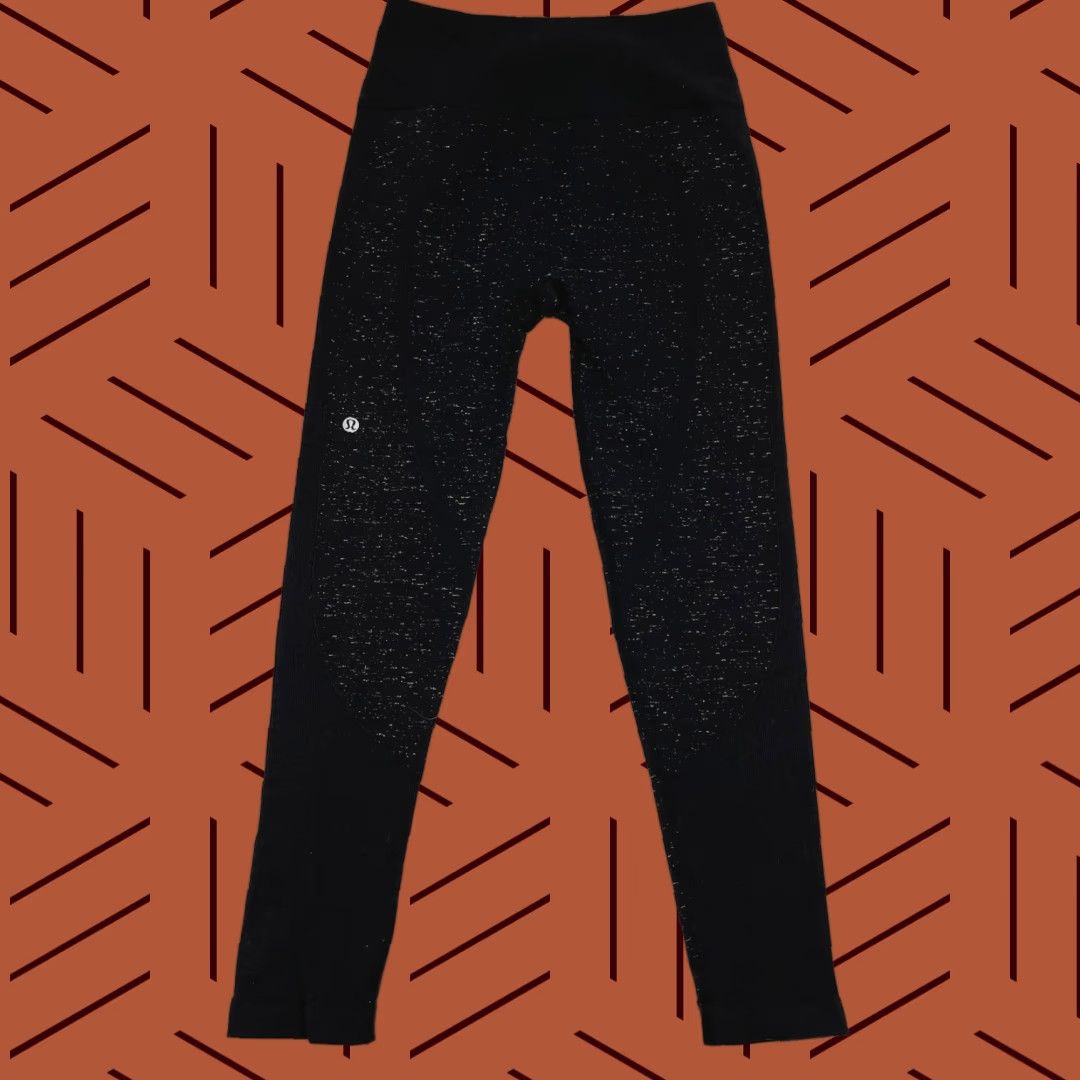 Lululemon Lululemon Ebb To Street Leggings Size 8 x 24" Black Speckled Active Fitness Yoga Womens Skinny 24in Inseam Moisture Wicking Stretch Size 30" / US 8 / IT 44 - 1 Thumbnail