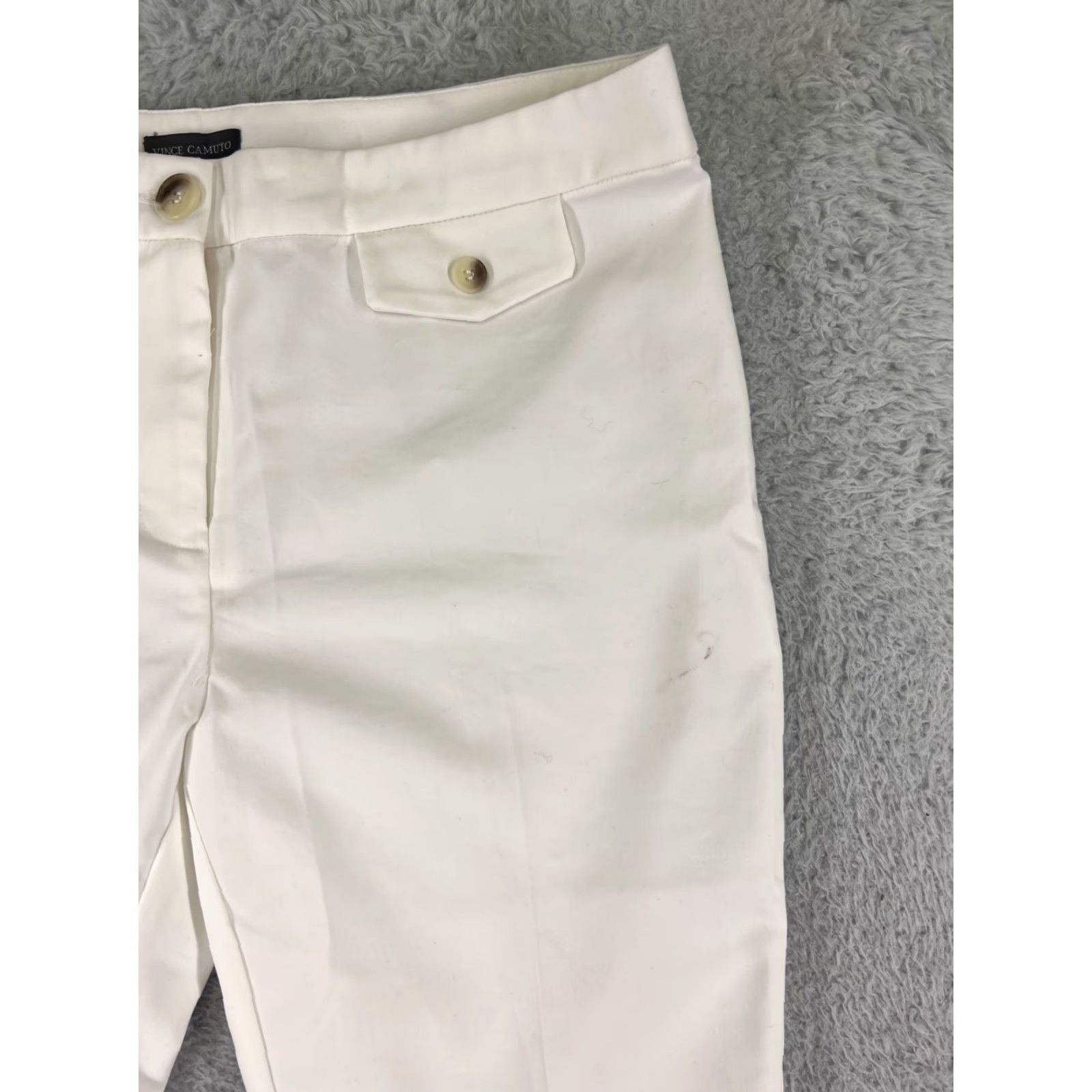 Vince Camuto Vince Camuto Women's Pants Size 8 White Chino Cotton Blend Casual Regular Fit Straight Leg Size 30" / US 8 / IT 44 - 7 Thumbnail
