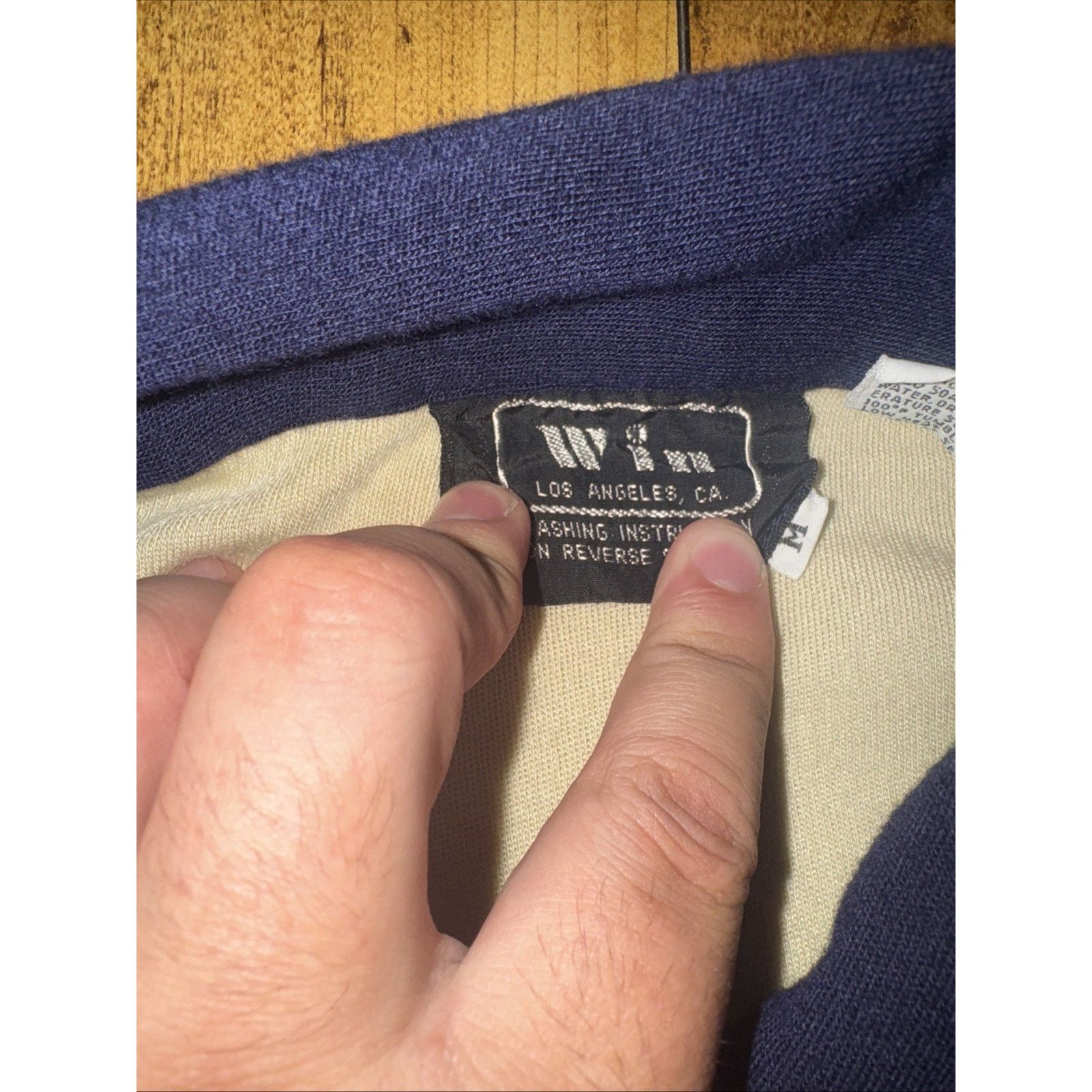 Vintage WIN Los Angeles Vintage Track Jacket Cream Navy Zip-Up M Size US M / EU 48-50 / 2 - 4 Thumbnail
