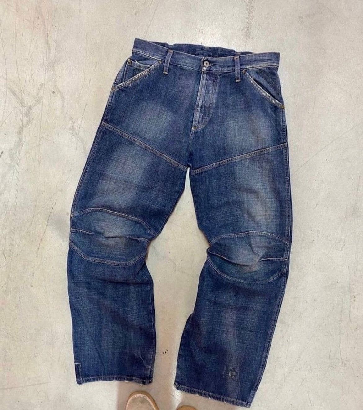 G-Star Vintage G Star Raw Biker Knee Jeans Size US 33 - 2 Thumbnail