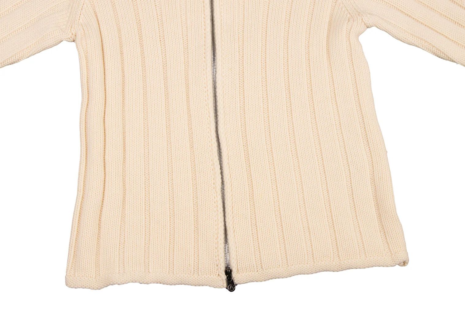 Armani Collezioni Wool Knit Zip Jacket in Beige Size 48 Size US XXS / EU 40 - 11 Thumbnail