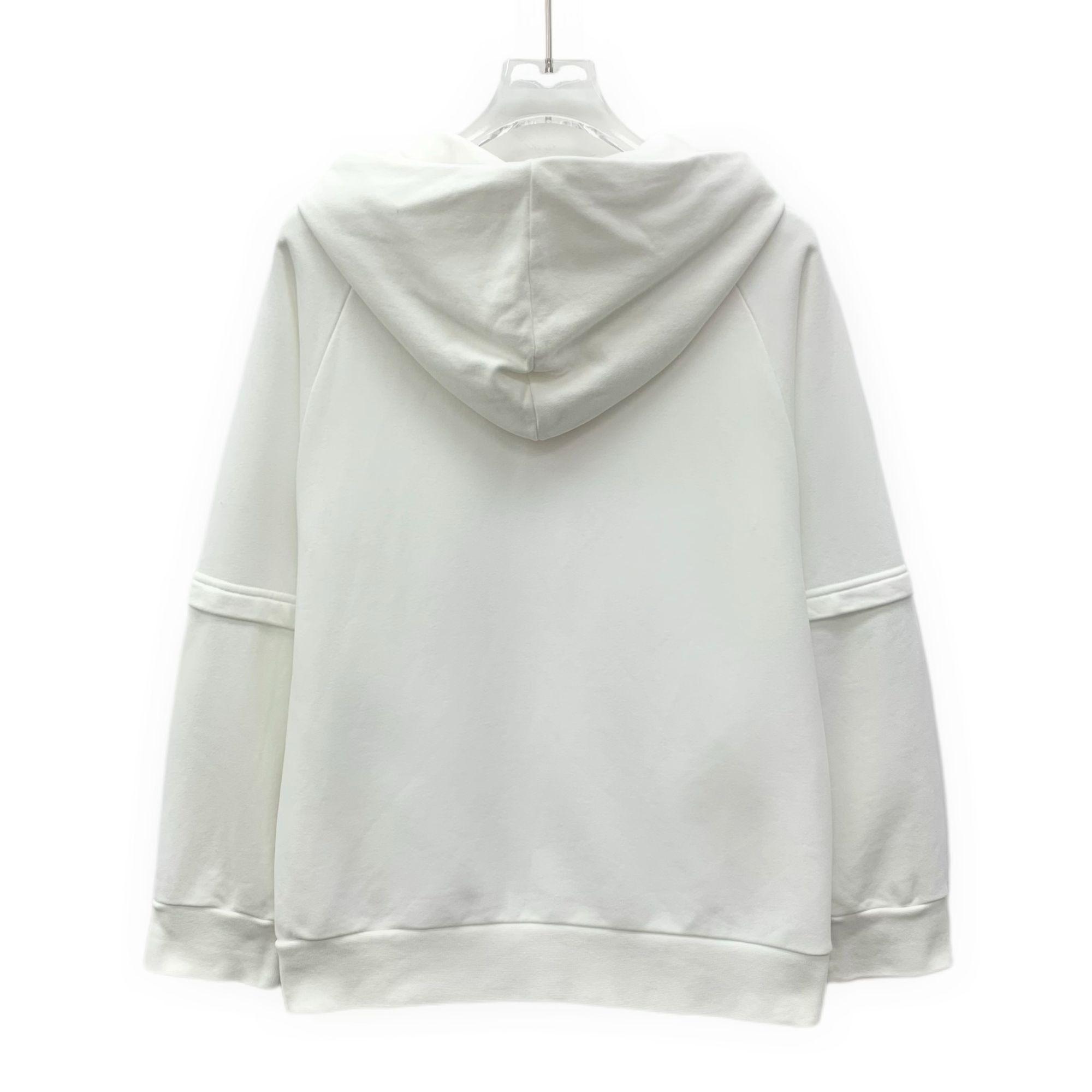 Dior DIOR White Cotton Zip-Up Hooded Sweatshirt With Logo Print S Size XL / US 12-14 / IT 48-50 - 8 Thumbnail