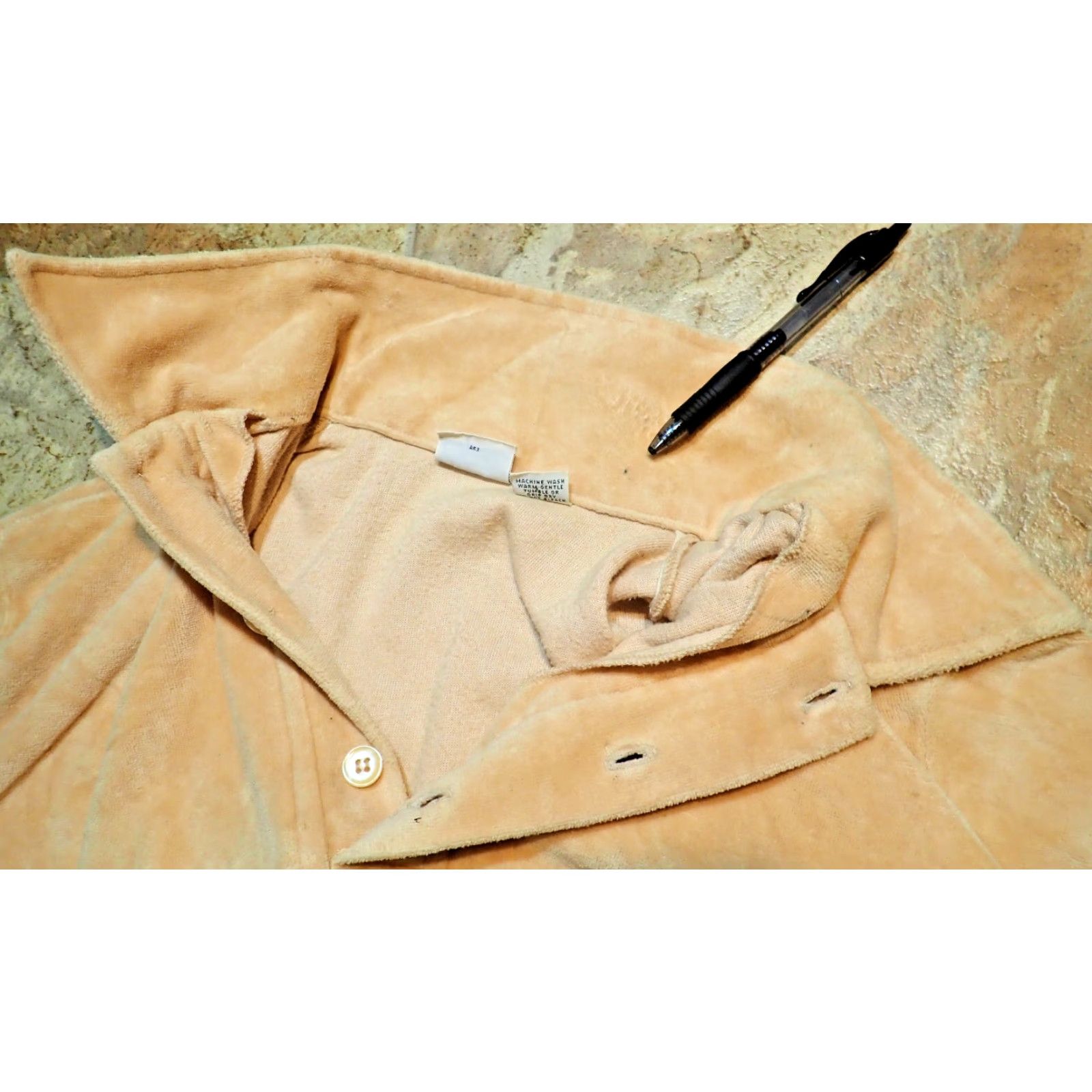 Velvet **VINTAGE L.S. Ayres 50s Long Sleeve Tan Velvet Pullover Shirt Adult Medium Rockabilly 1970s Mens** Size US M / EU 48-50 / 2 - 5 Thumbnail