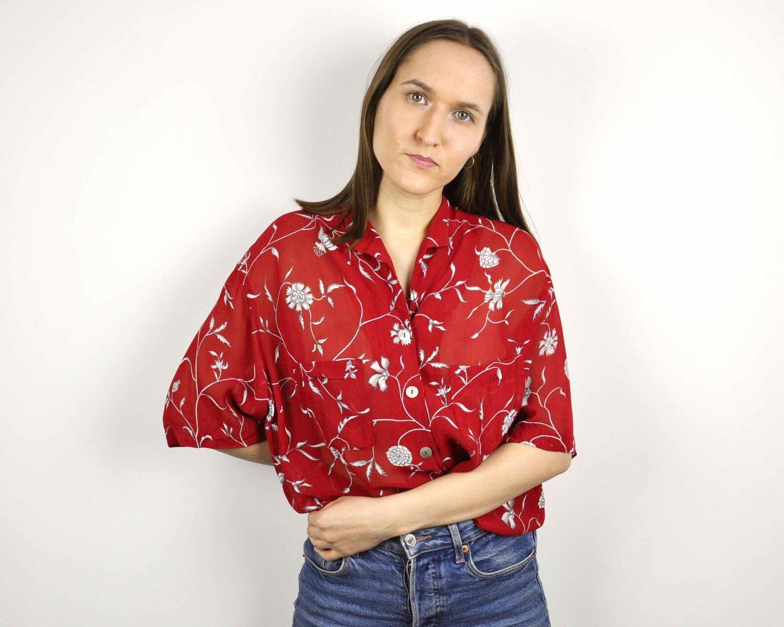 Other × Vintage TRU Oversized US 16 Transparent L Blouse UK 18 Shirt Top Tee Size L / US 10 / IT 46 - 3 Thumbnail