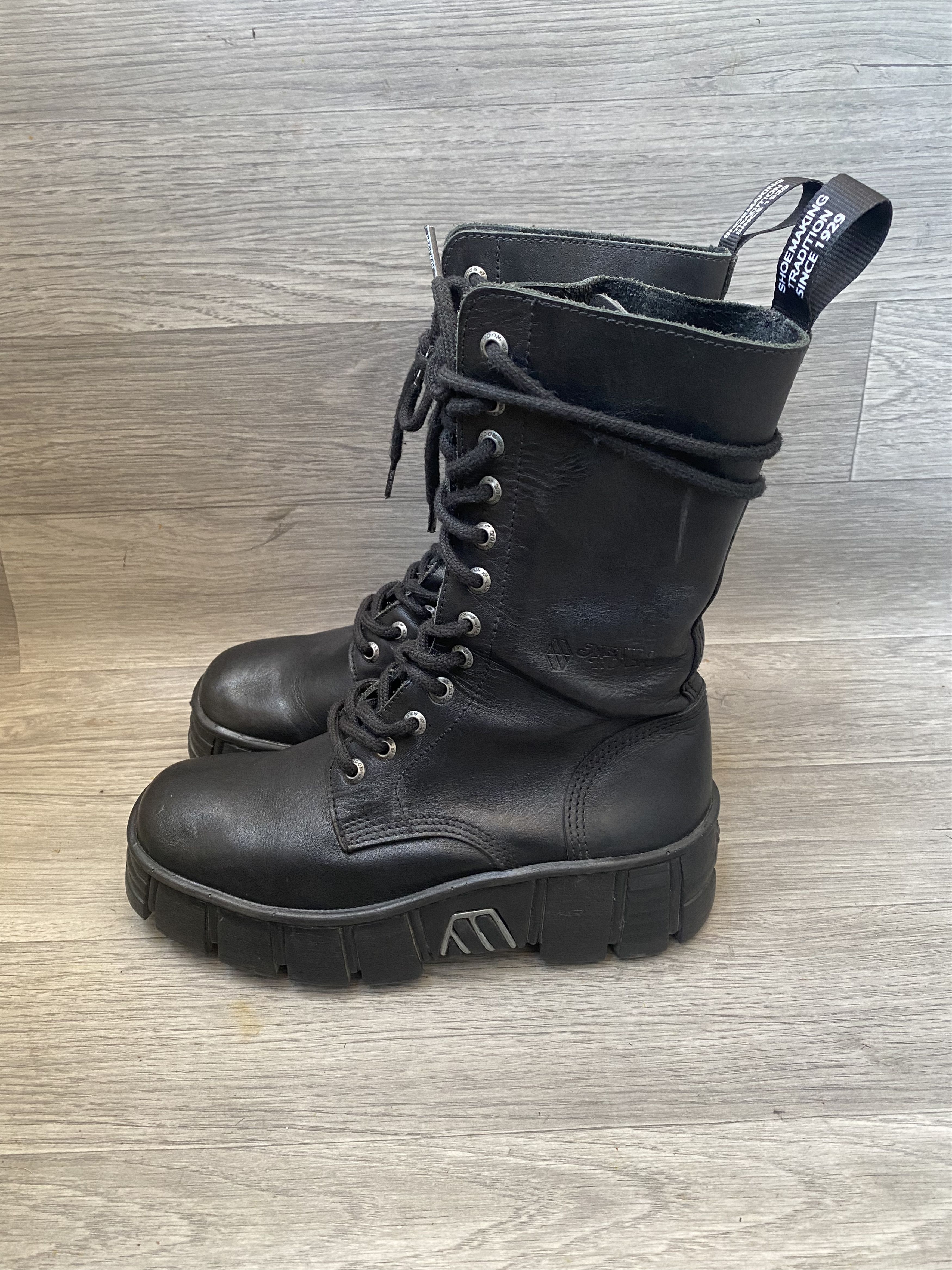 New Rock New rock chunky combat punk leather boots sz 37 Size US 7 / IT 37 - 5 Thumbnail