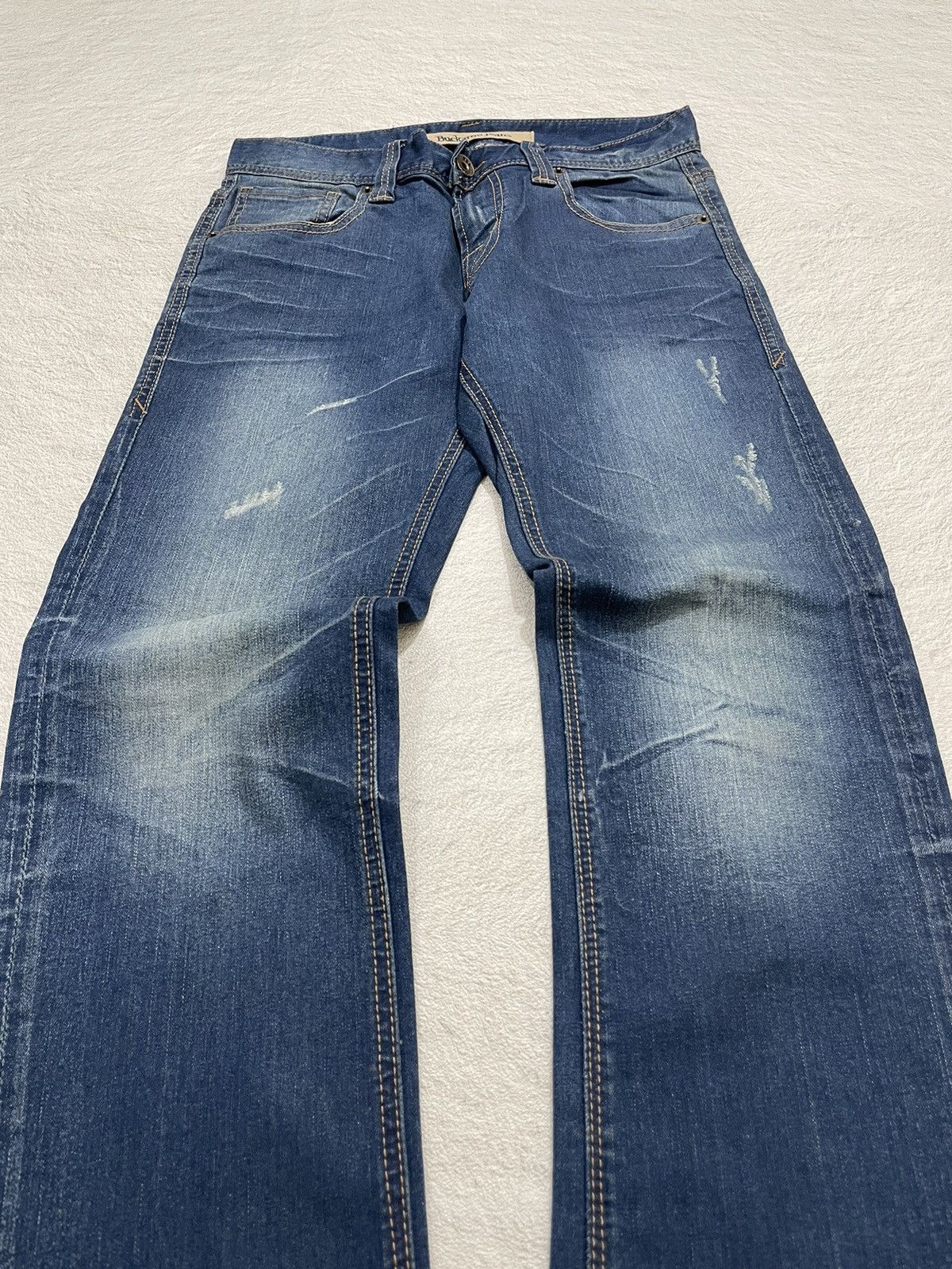 Japanese Brand 2000s Buckaro Distressed Blue Denim y2k Size US 29 - 2 Thumbnail