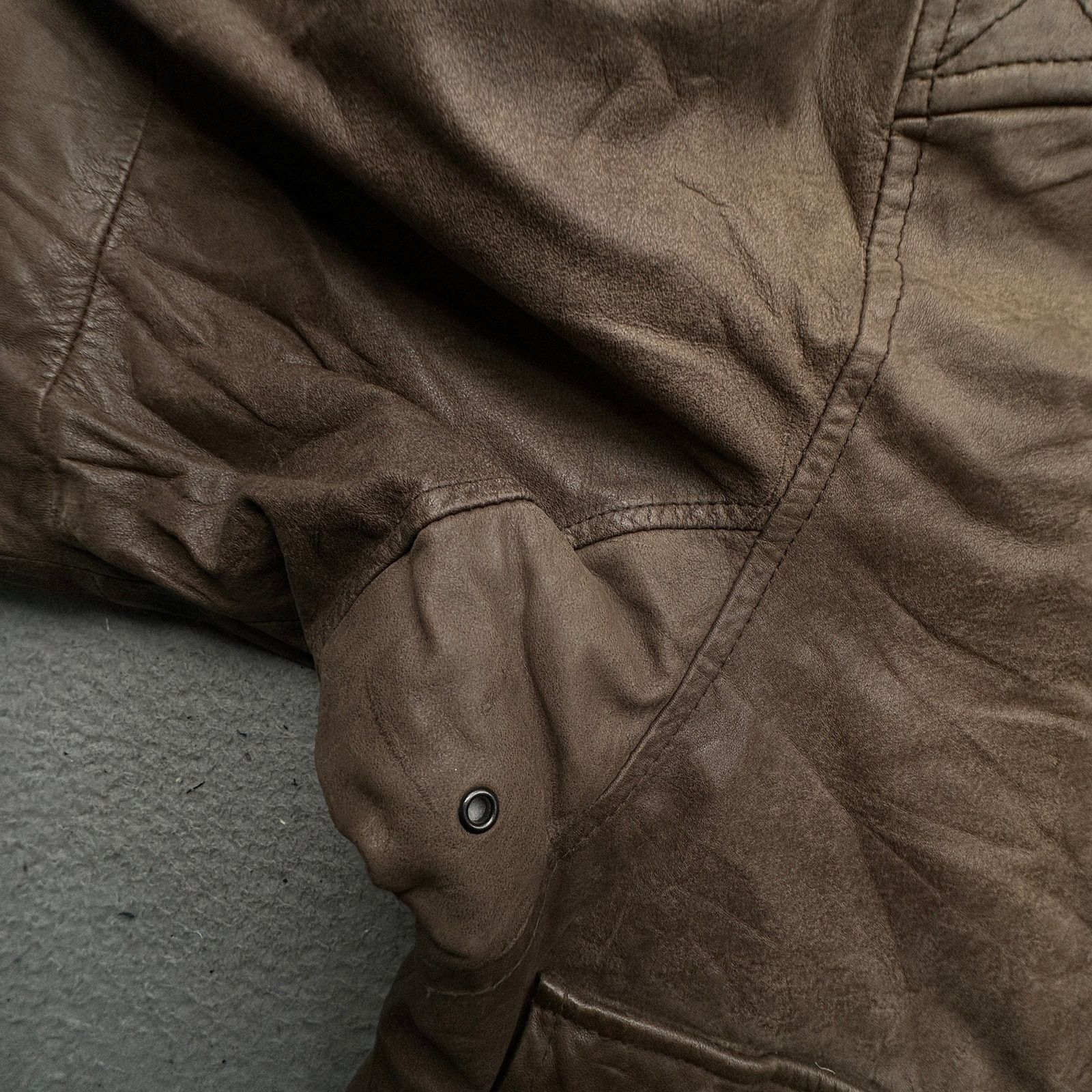 Vintage VTG Aberdeen Map Lined Bomber Leather Jacket Mens 42 Large Size US L / EU 52-54 / 3 - 9 Thumbnail