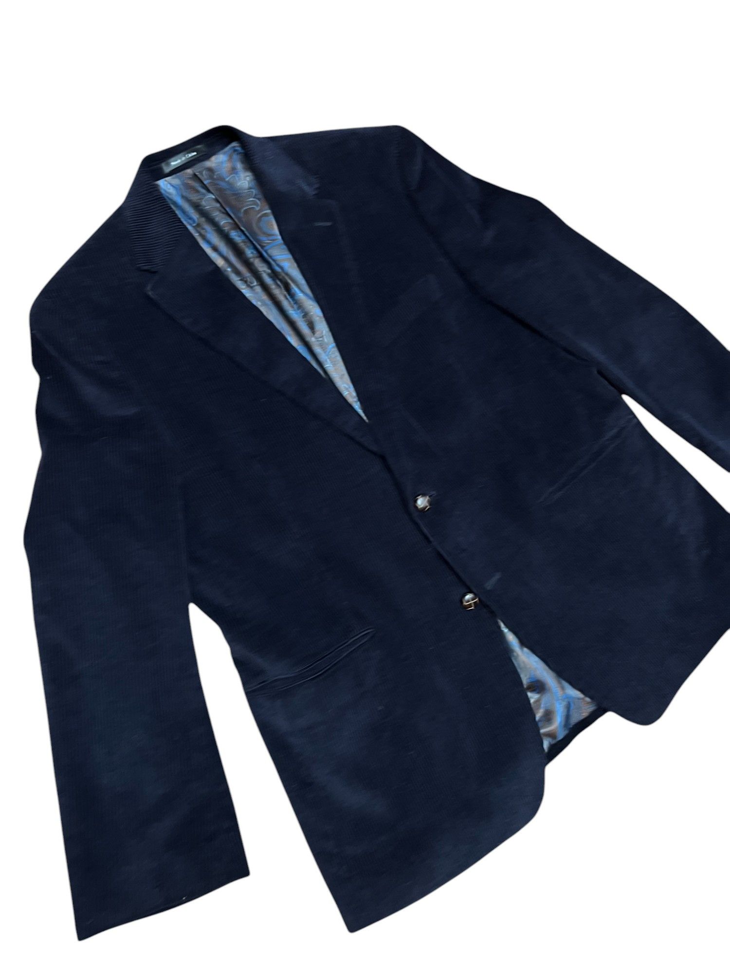 Lauren Ralph Lauren Ralph Lauren Navy Corduroy Sport Coat Paisley Sz 46 VTG Size 46R - 5 Thumbnail