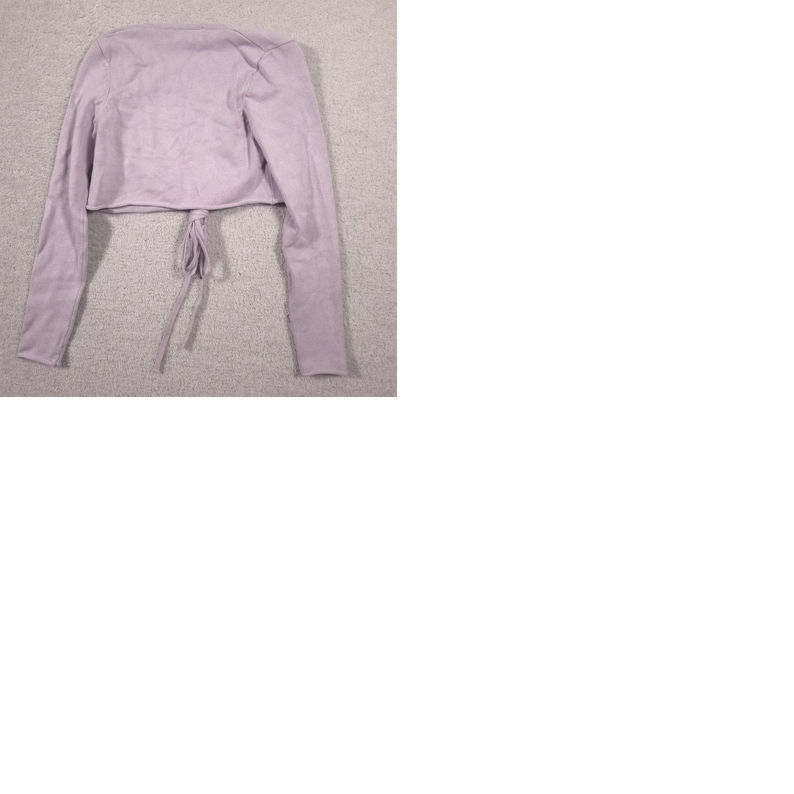Zara VINTAGE Zara Cardigan Sweater Womens Small Purple Tie Front Cropped Lightweight Top Size S / US 4 / IT 40 - 9 Thumbnail