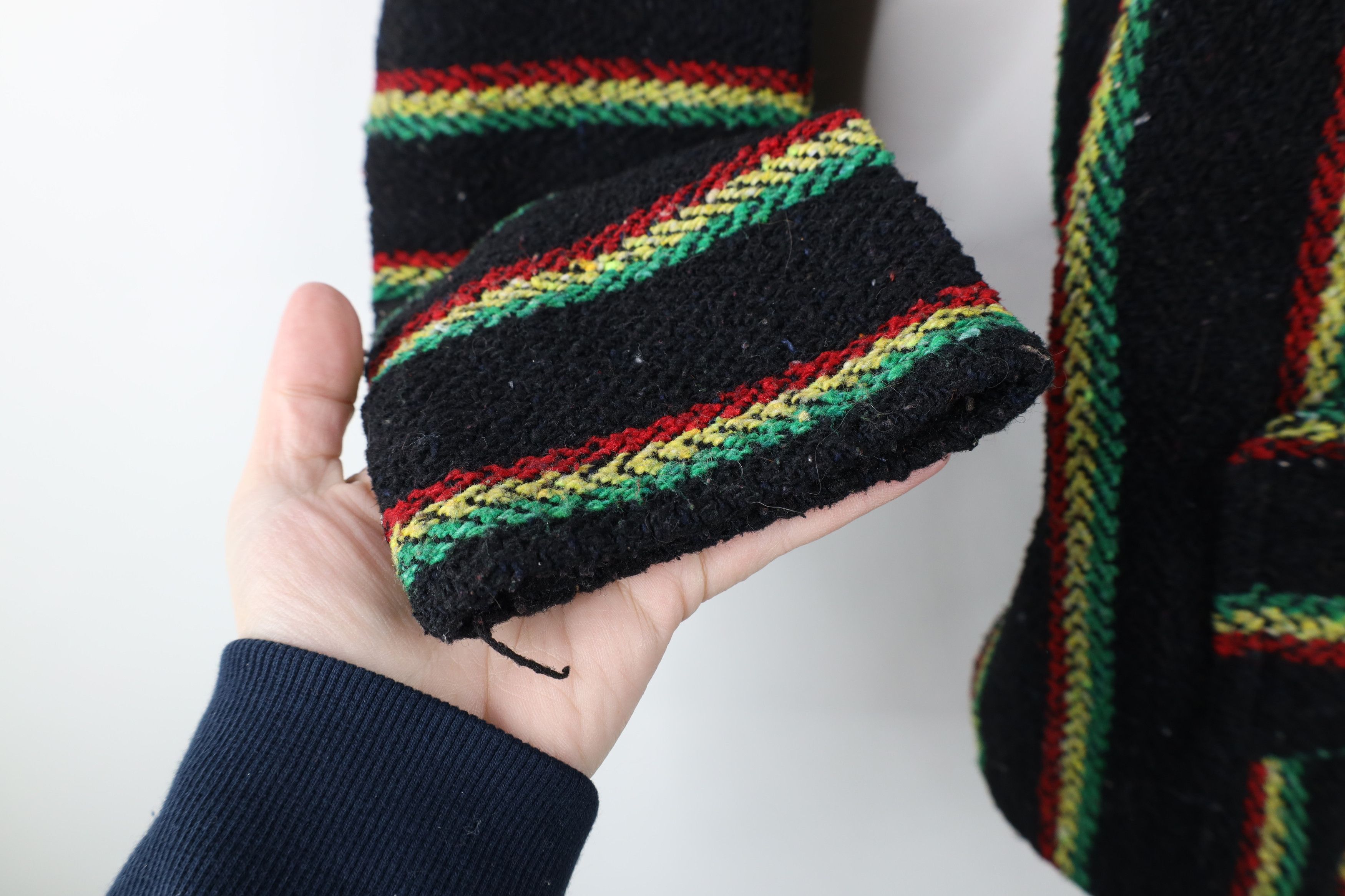 Vintage Vintage 90s Y2K Streetwear Striped Knit Drug Rug Hoodie Size US S / EU 44-46 / 1 - 7 Thumbnail