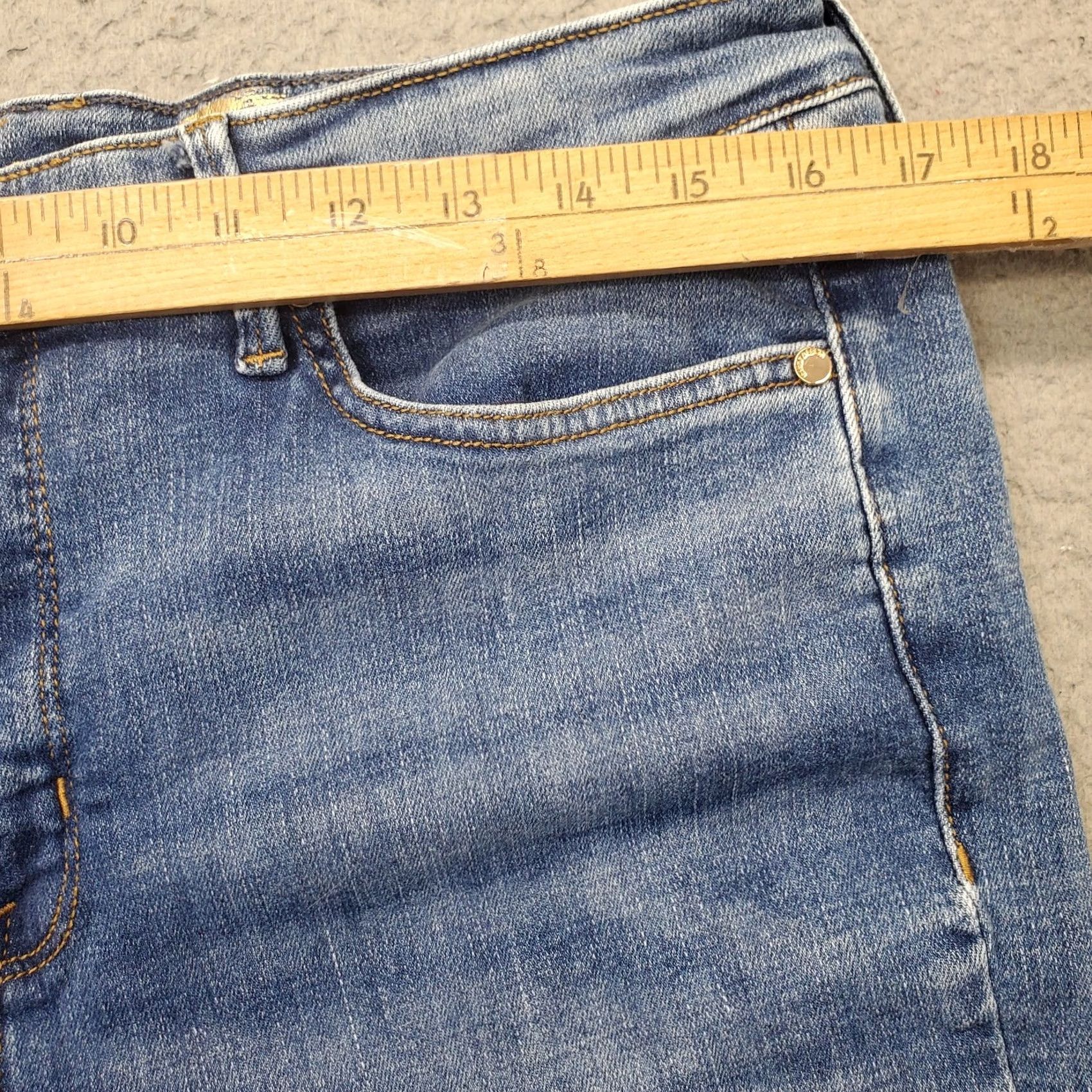 Vintage Seven7 Jeans Womens 12 Blue Denim Metro Ultra High Rise Skinny Distressed Jeans Size 34" / US 12 / IT 48 - 6 Thumbnail