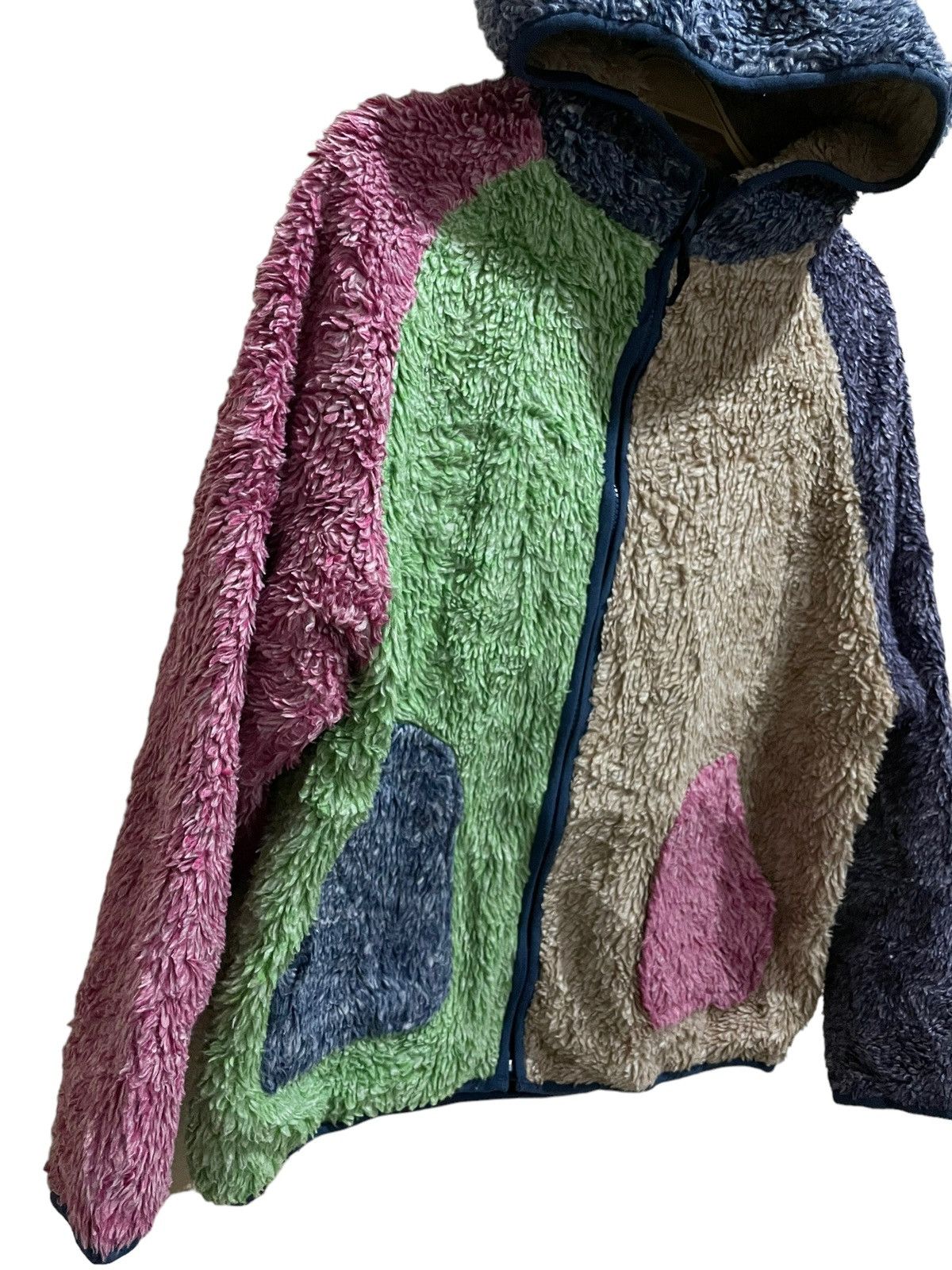 Japanese Brand Rough Patchwork Fleece Sherpa Zipped Hoodie Size US M / EU 48-50 / 2 - 5 Thumbnail