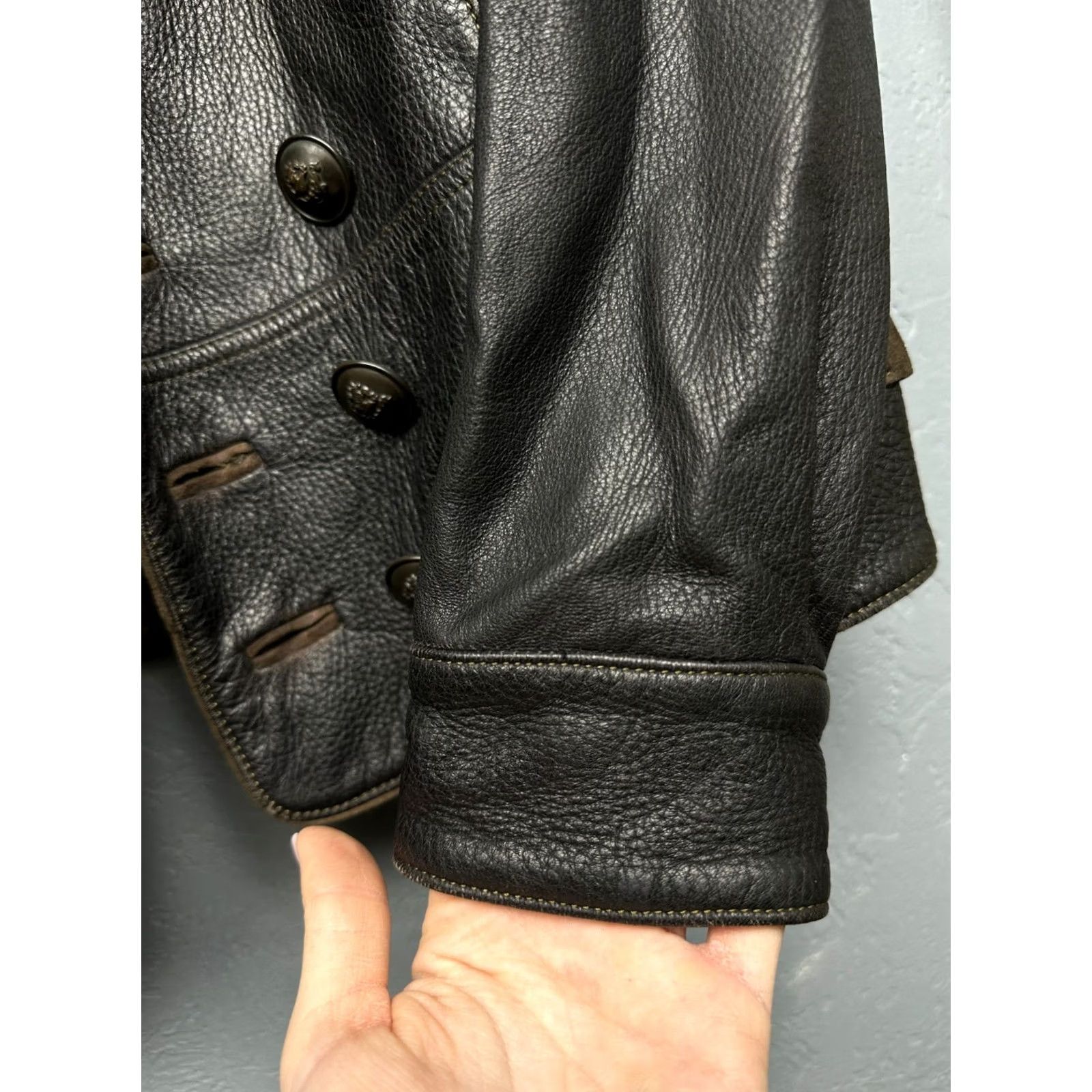 Vintage Meindl 90s Vintage Mens Leather Jacket Trachten Size 50 (M) Black Coat, Windbreaker, 90s Theme, Germany, Vintage Mens Jacket Size US M / EU 48-50 / 2 - 7 Thumbnail