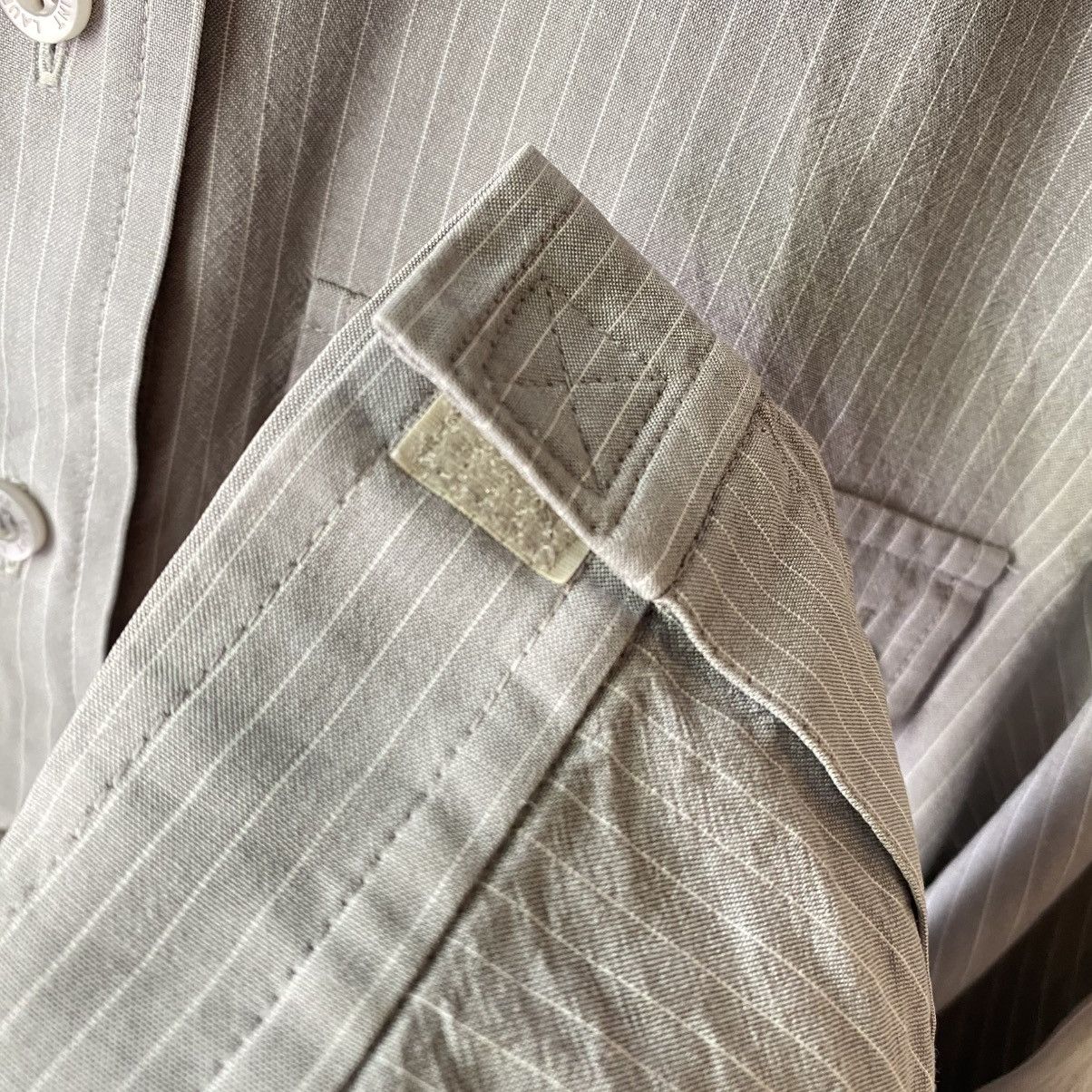 Yves Saint Laurent YVES SAINT LAURENT Light Gray Striped Pocket Shirt Size XS / US 0-2 / IT 36-38 - 6 Thumbnail