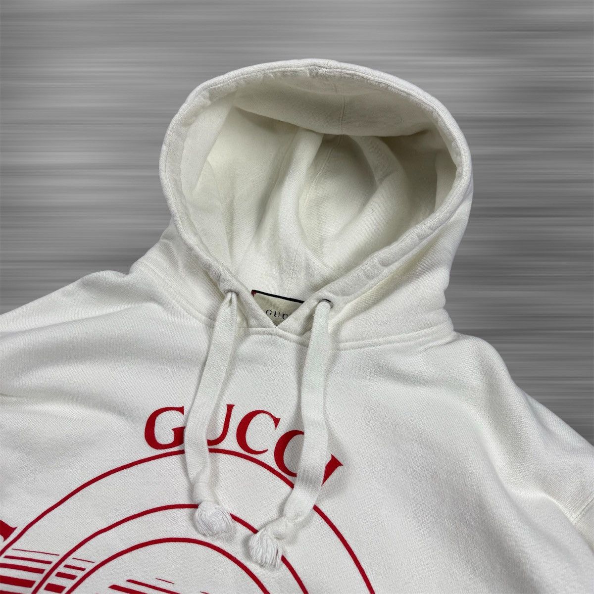 Gucci Gucci Big Logo White Hoodie Size US L / EU 52-54 / 3 - 3 Thumbnail
