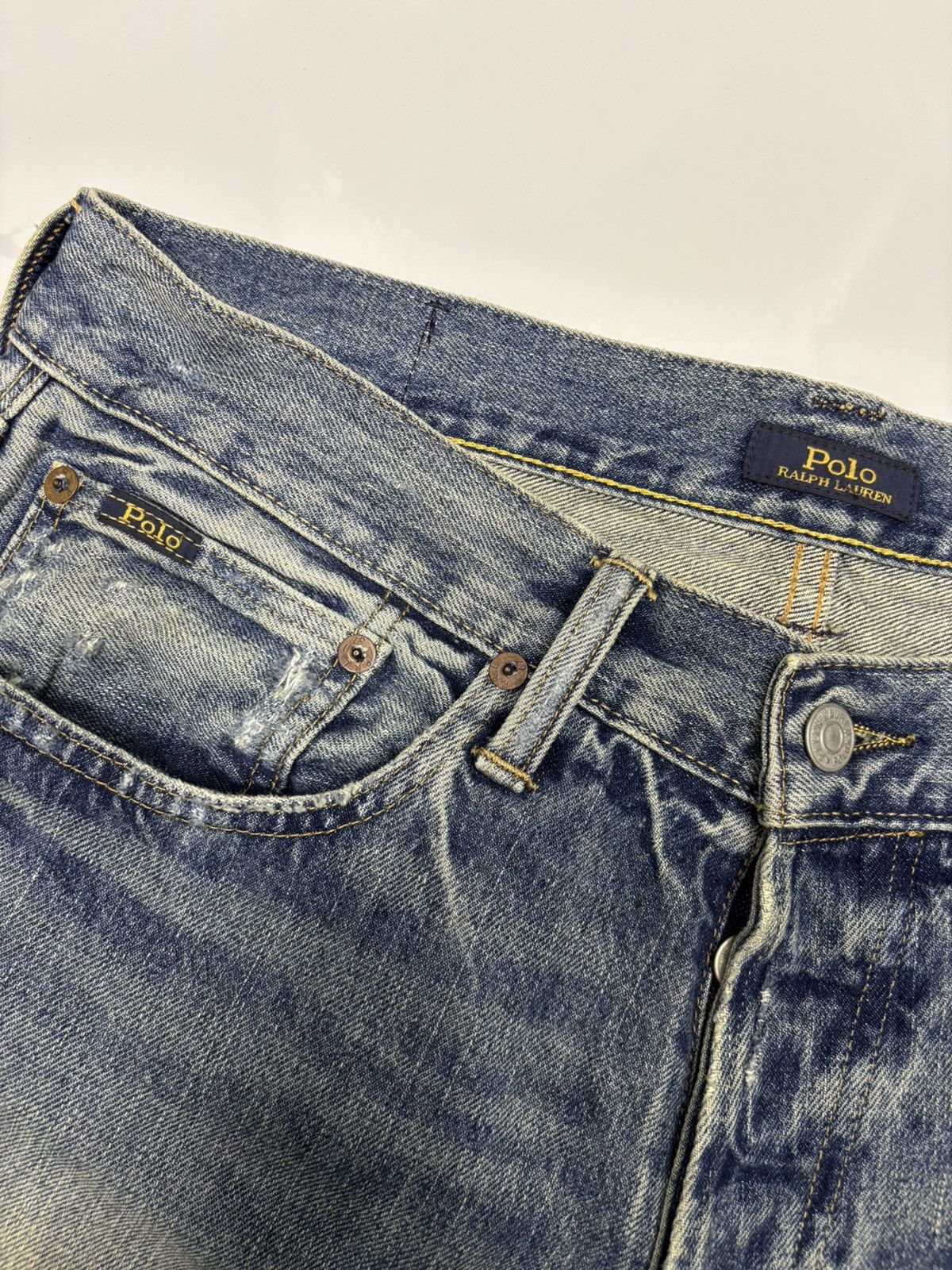 Kapital 🔥POLO RALPH LAUREN BORO MUD WASH DISTRESSED DENIM JEANS Size US 34 / EU 50 - 10 Thumbnail